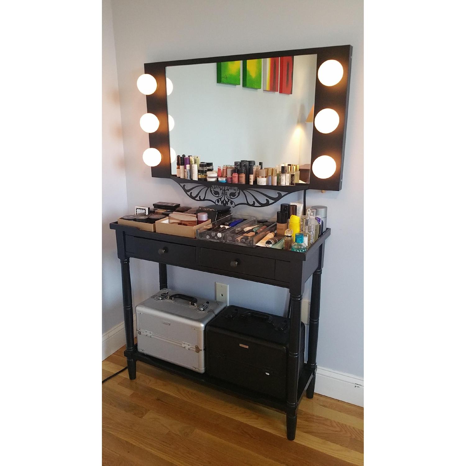 Vanity Girl Hollywood Dimmable Lighted Vanity Mirror w/ Table - image-5