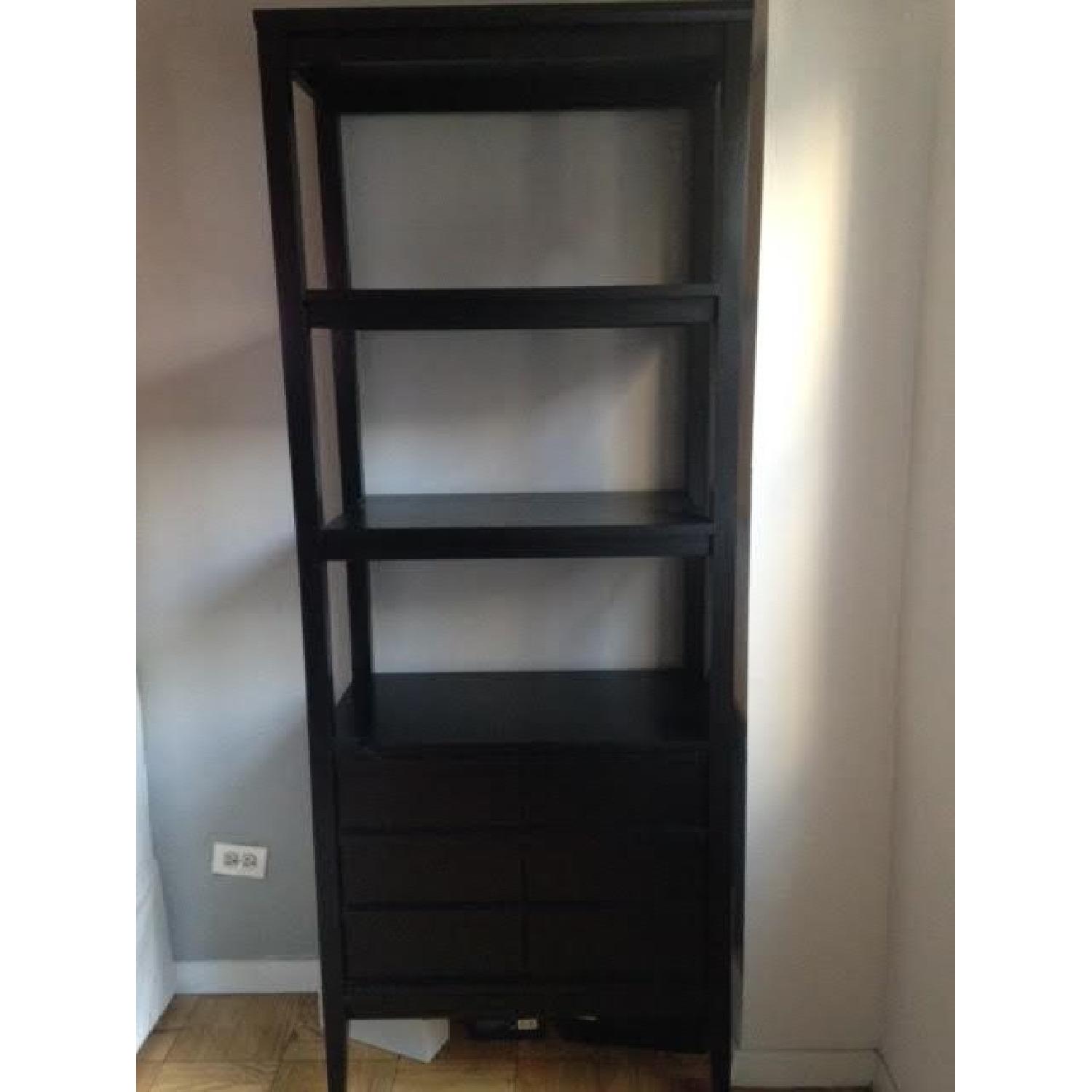 Crate & Barrel Spotlight Ebony Bookcase AptDeco