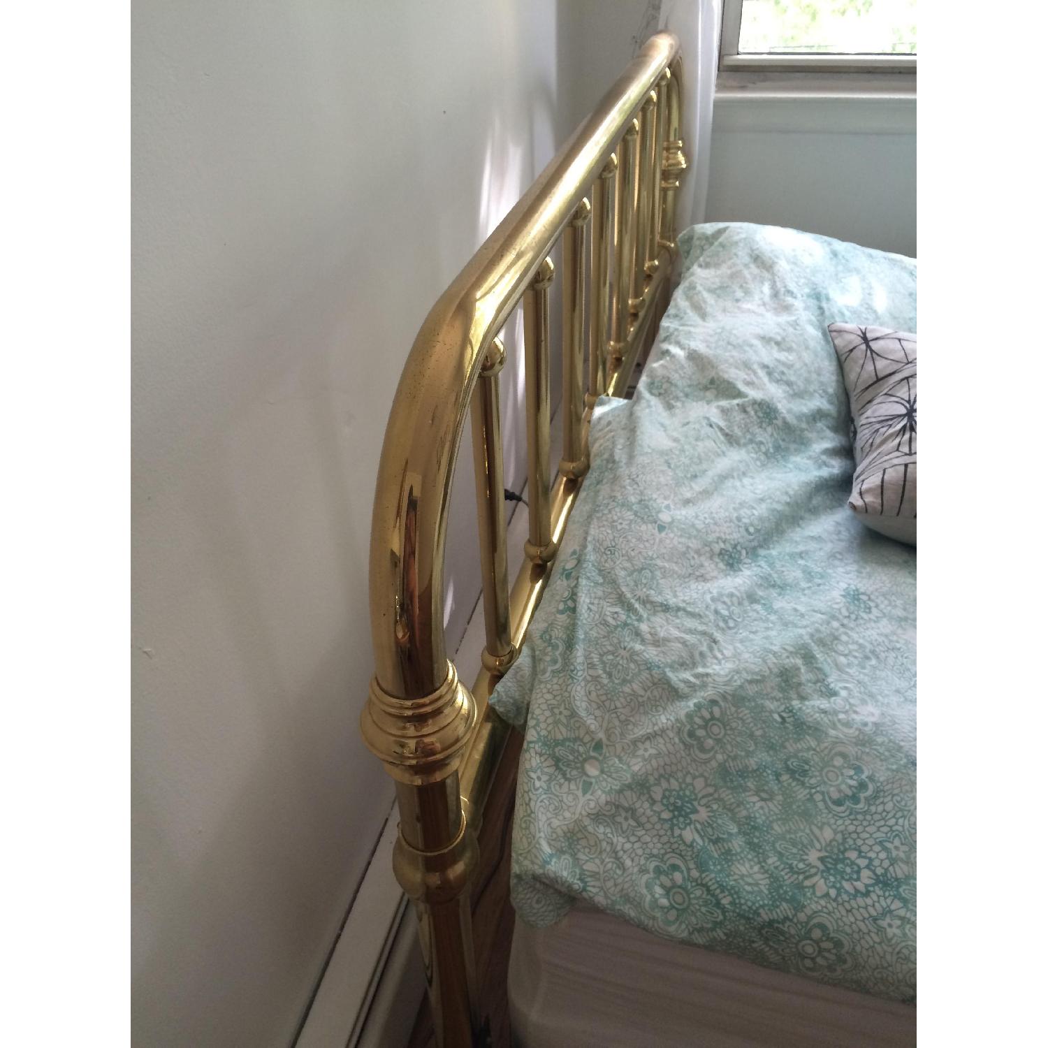 Vintage Style Queen Size Solid Brass Bed Frame - image-4