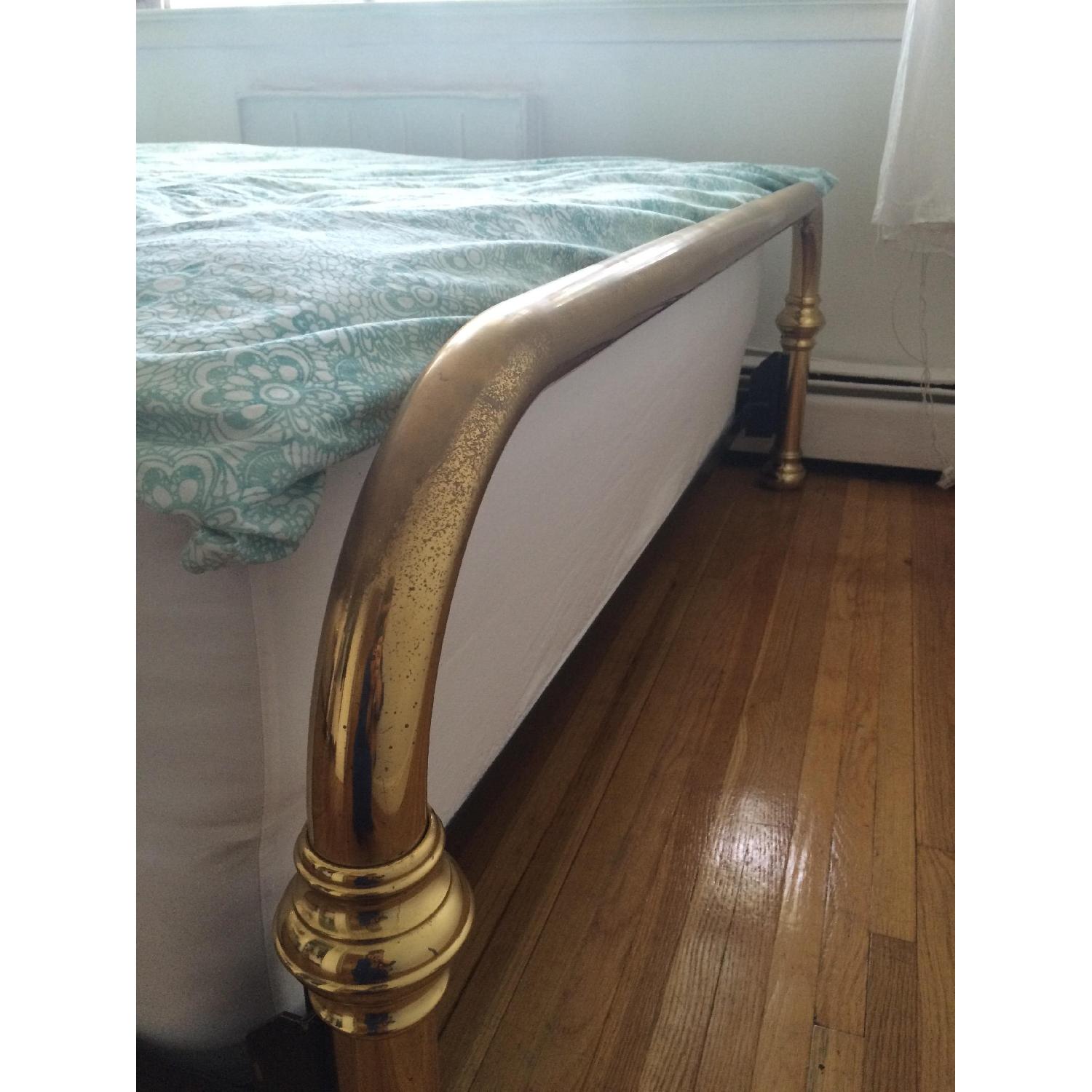 Vintage Style Queen Size Solid Brass Bed Frame - image-6