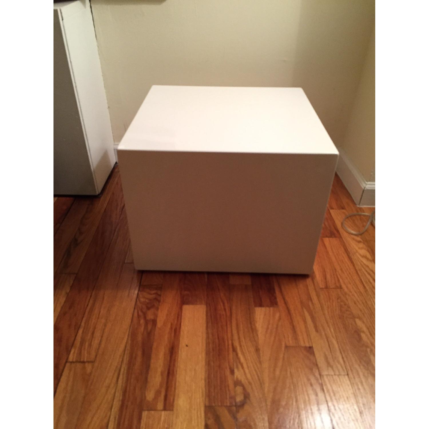 CB2 City Slicker White Side Table - image-1