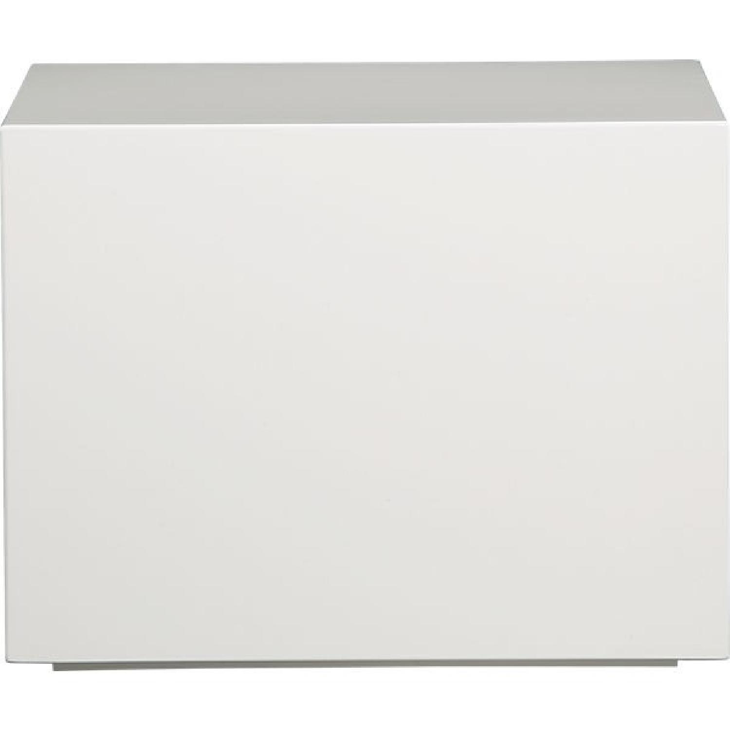 CB2 City Slicker White Side Table - image-3