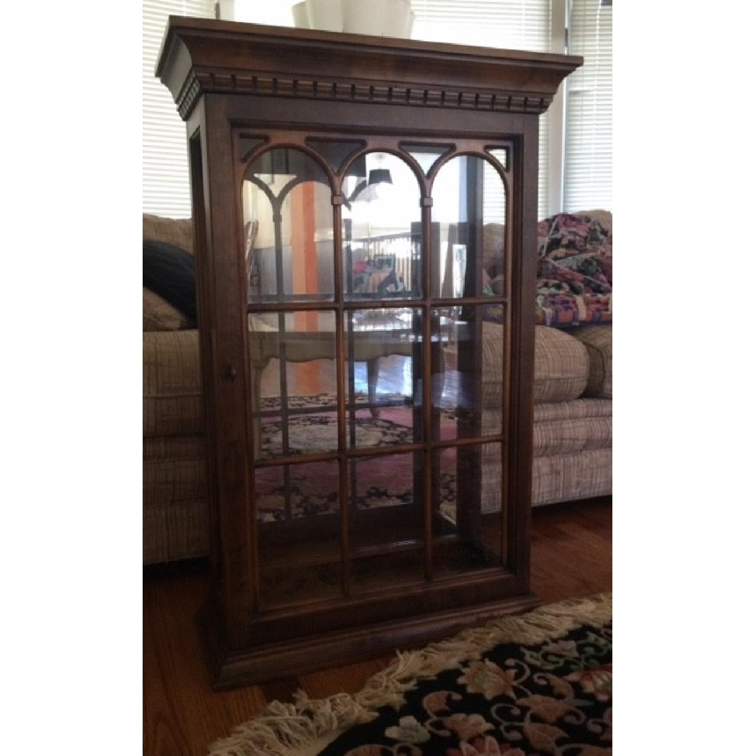 Butler Specialty Furniture Hanging Curio Cabinet w/ 2 Glass Shelves & Mirrored Back - image-1