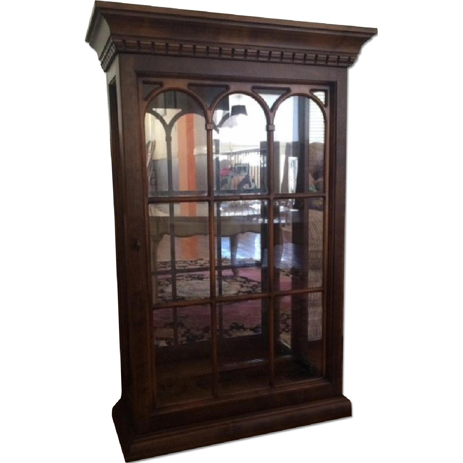 Butler Specialty Furniture Hanging Curio Cabinet w/ 2 Glass Shelves & Mirrored Back - image-0
