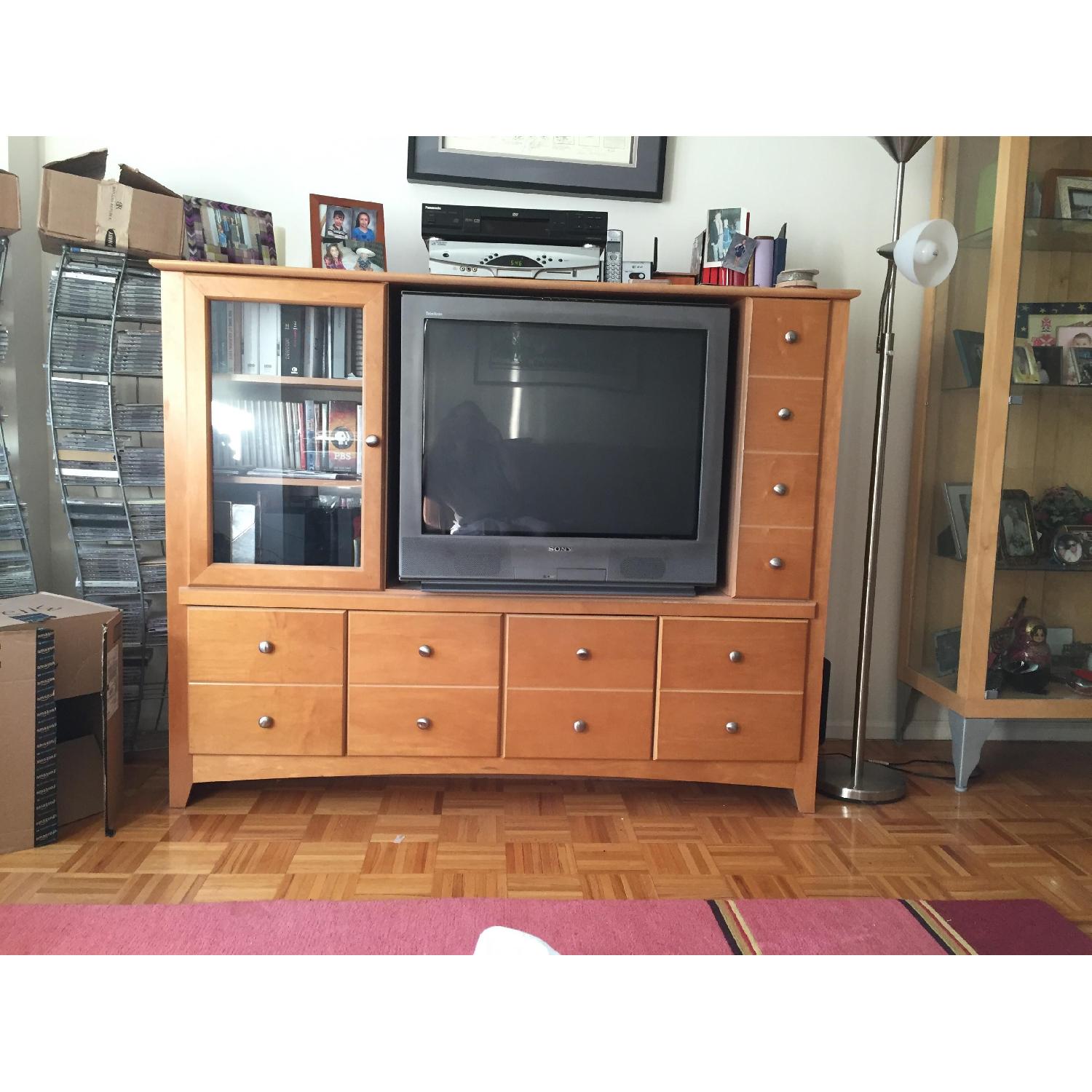 Light Oak Entertainment Center - image-1