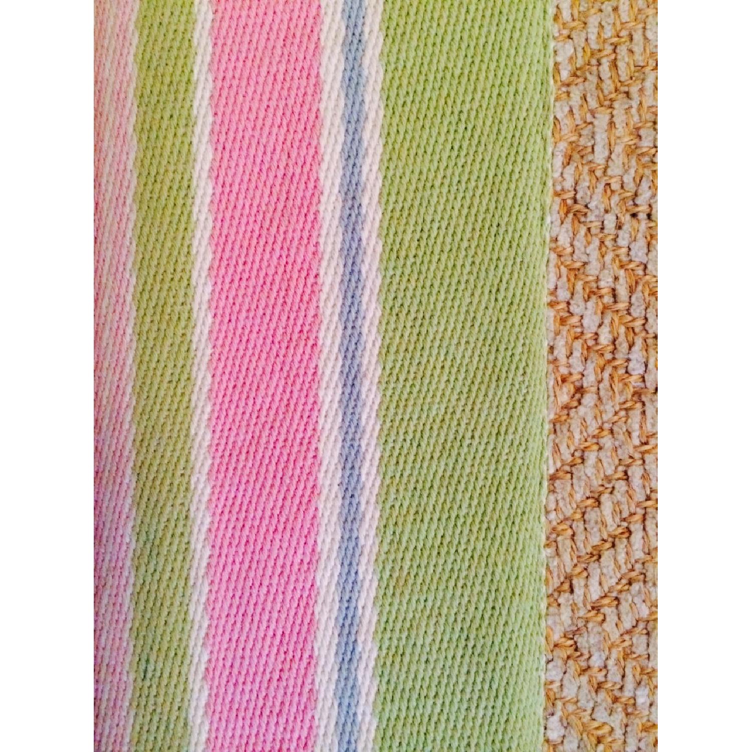 Pottery Barn Kids Bordered Chenille Rug w/ Pink & Green Border - image-1