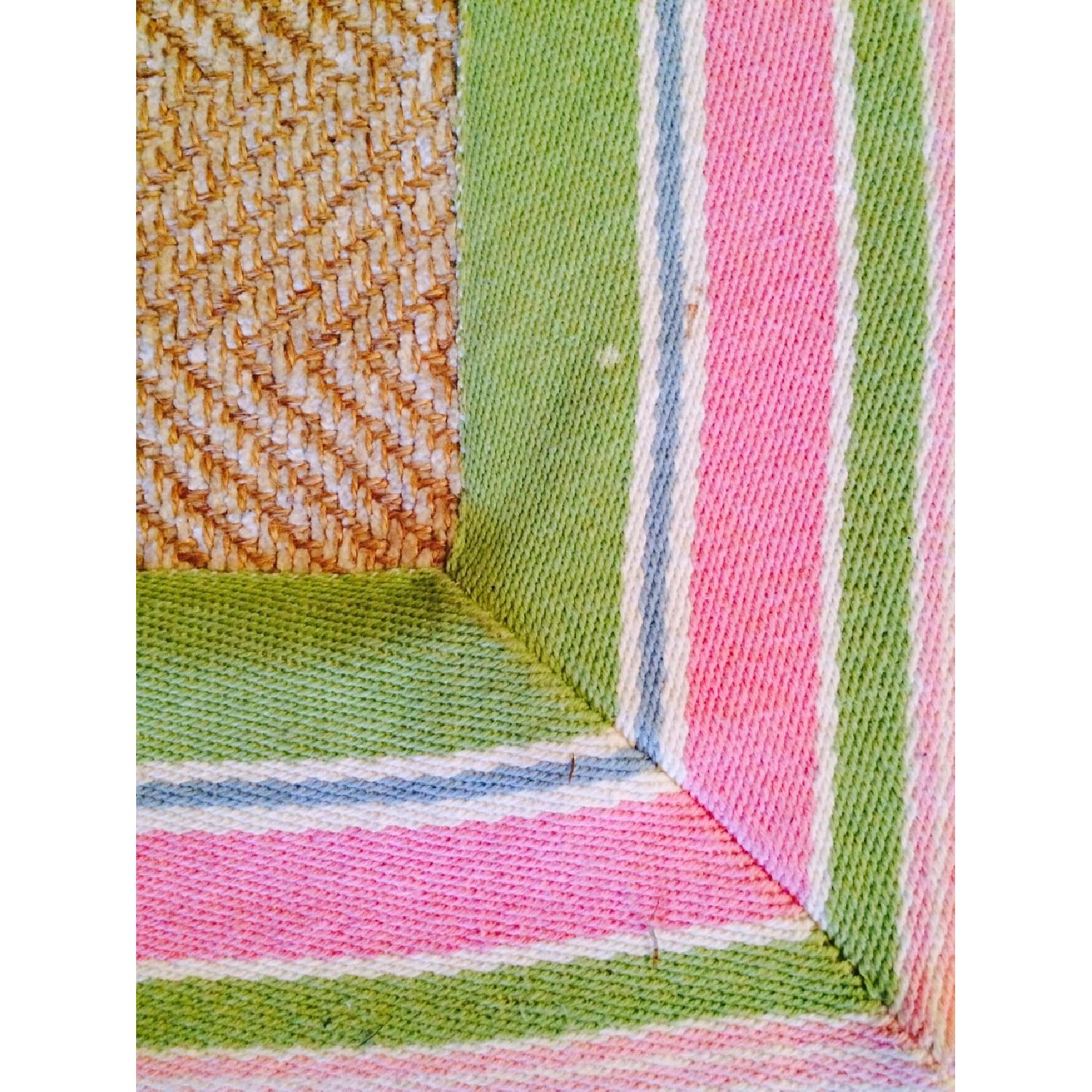 Pottery Barn Kids Bordered Chenille Rug w/ Pink & Green Border - image-2