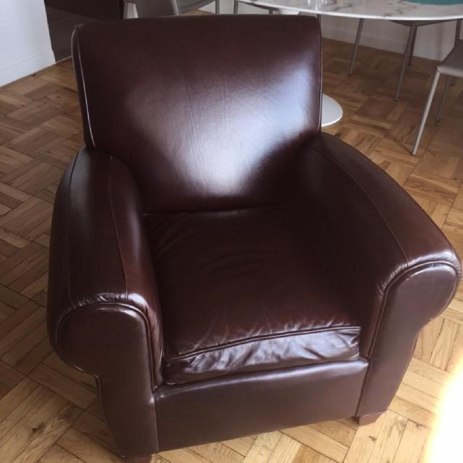 Pottery Barn Manhattan Leather Chair - image-1