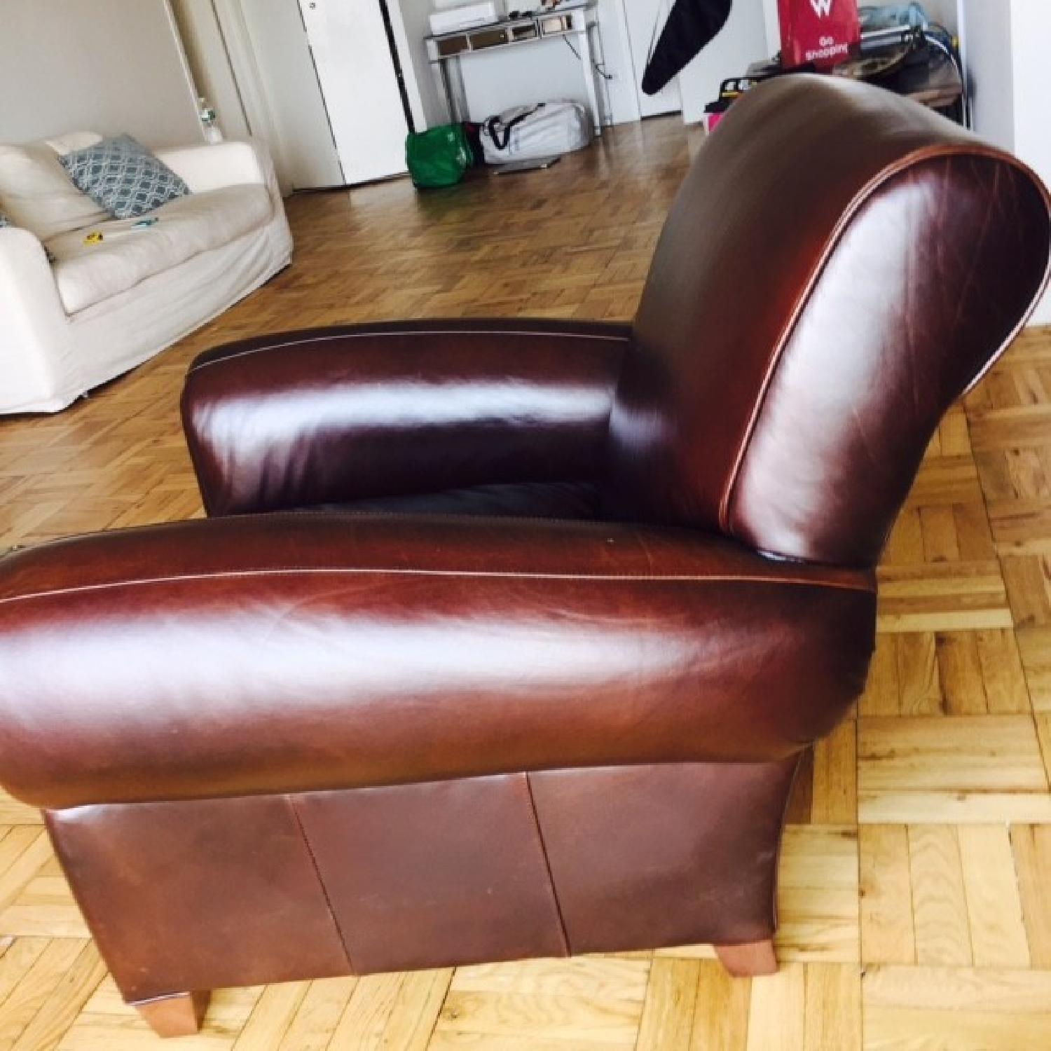 Pottery Barn Manhattan Leather Chair - image-2