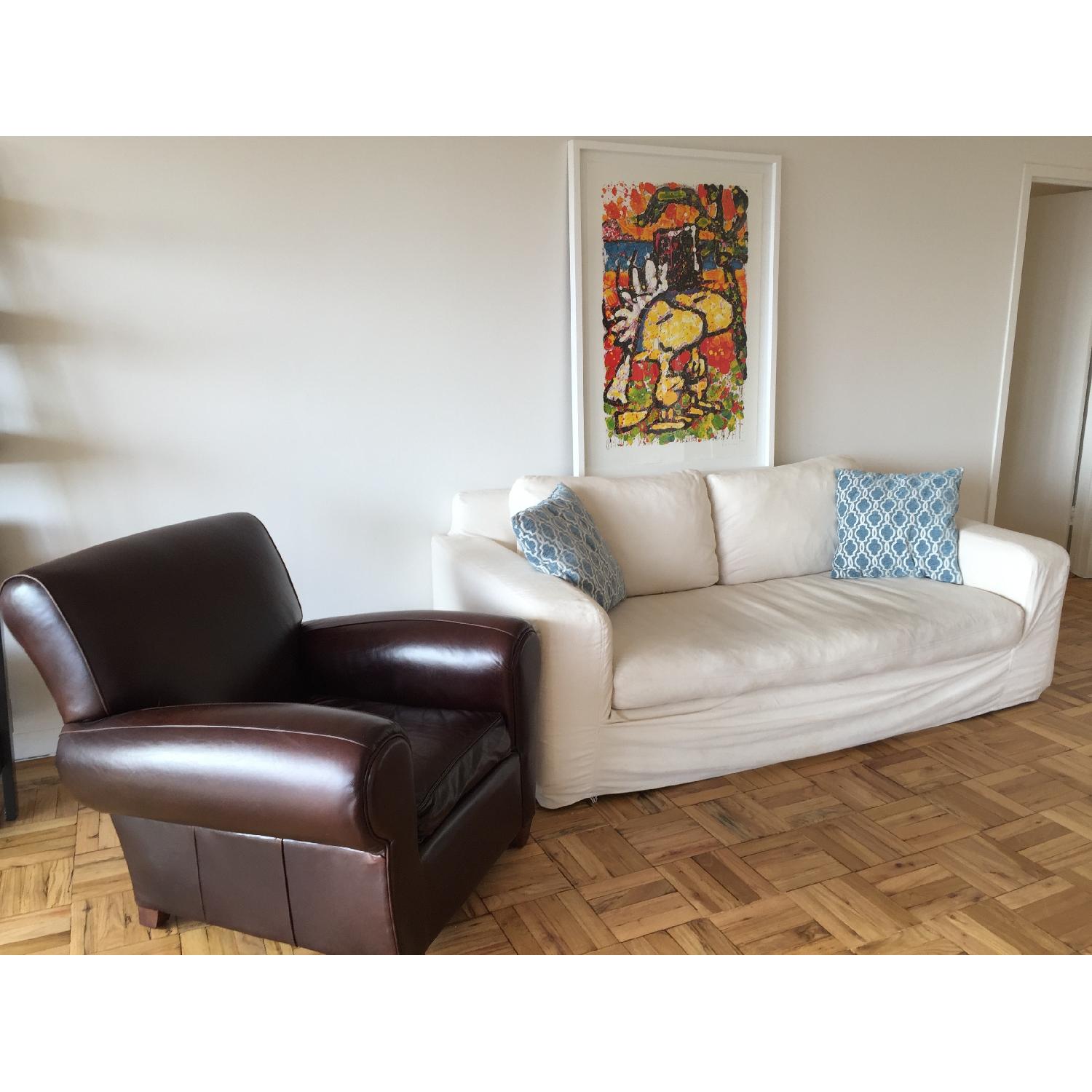 Pottery Barn Manhattan Leather Chair - image-3