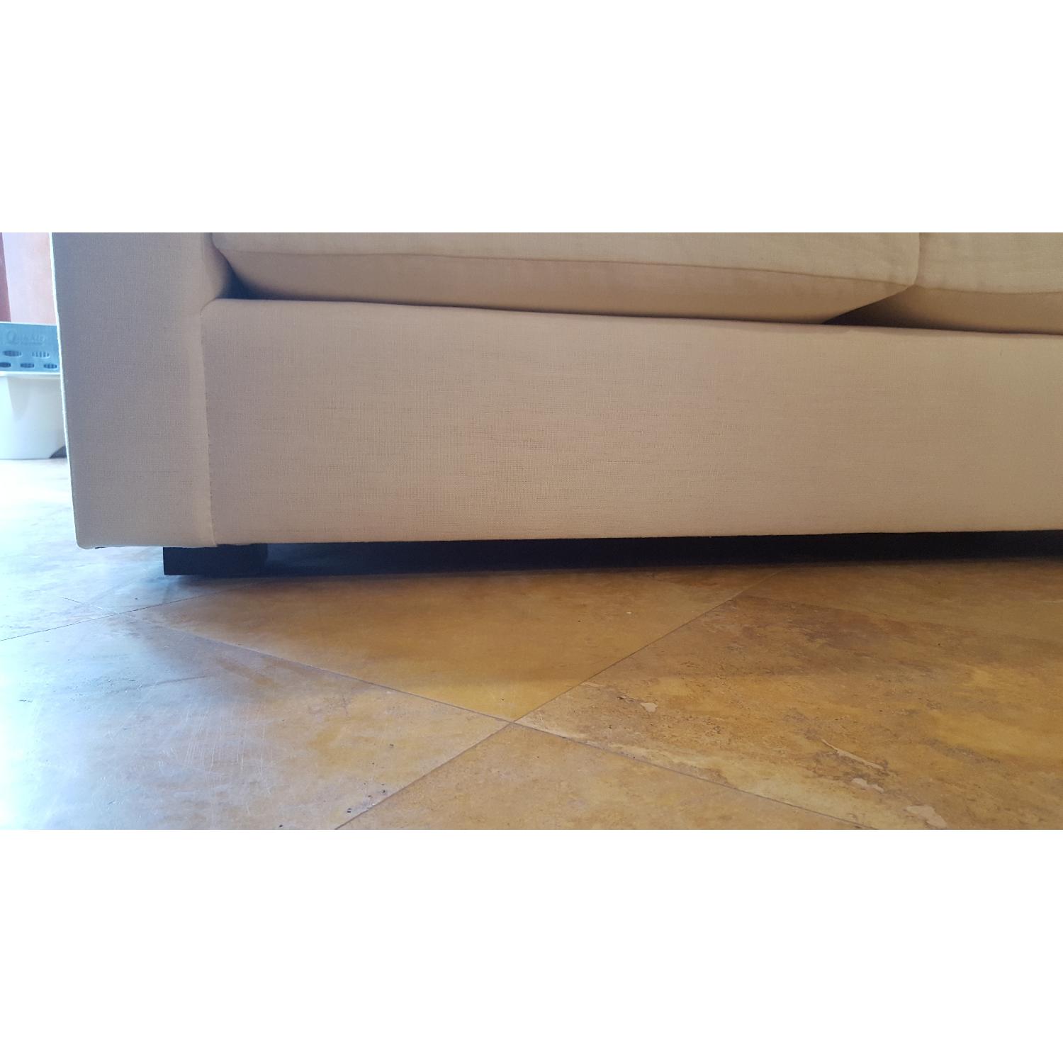 Custom White Linen Upholstered Sofa - image-6