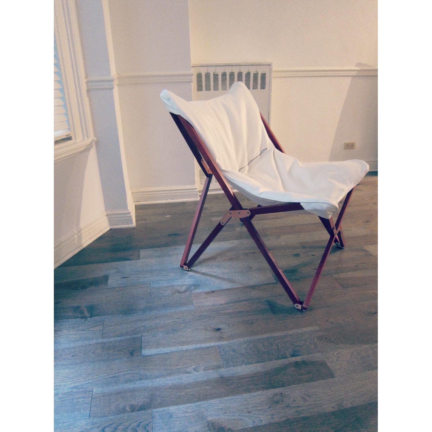 Mid Century Modern White Accent Chair - image-2