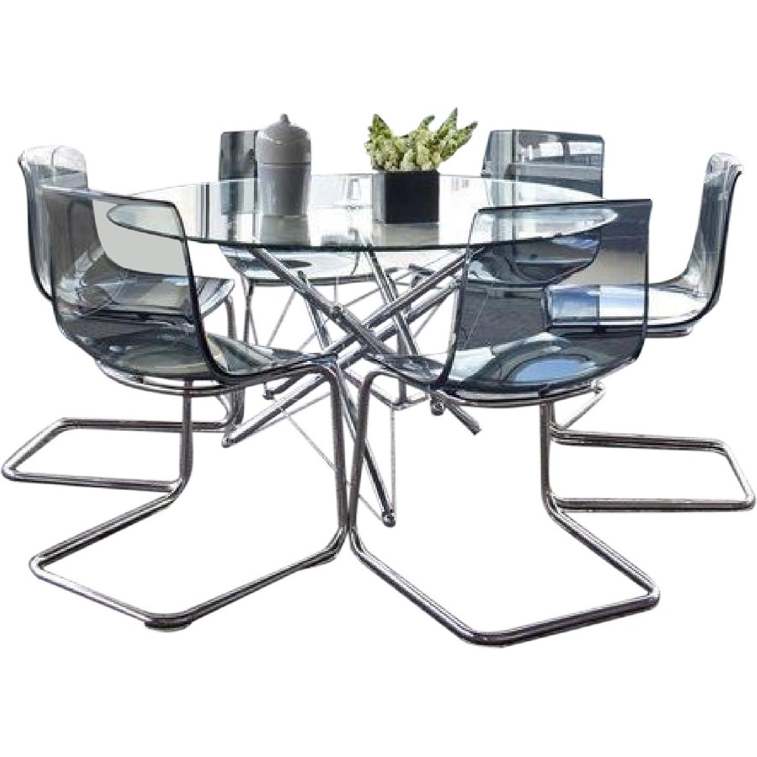 Ikea Clear Grey Tobias Chairs - Set of 4 - AptDeco