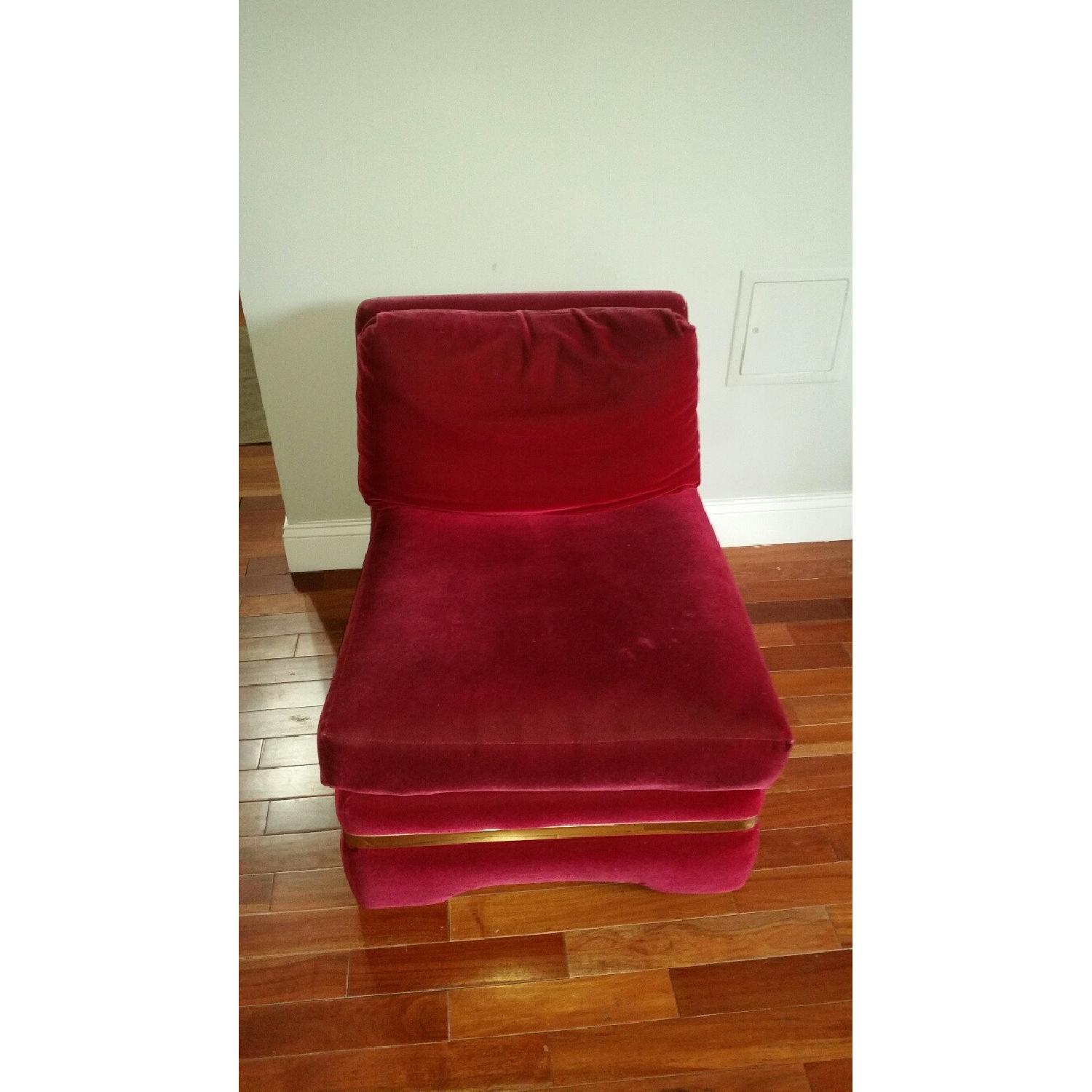 Vintage Red Velvet Chair - image-1