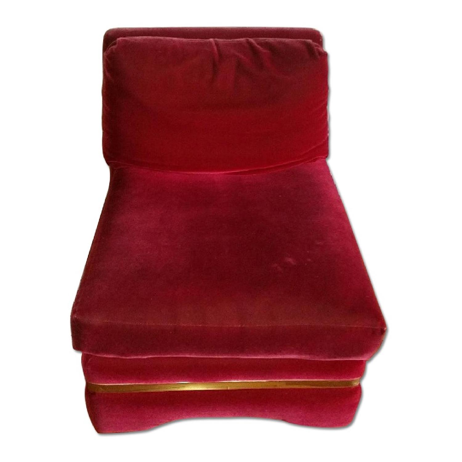 Vintage Red Velvet Chair AptDeco