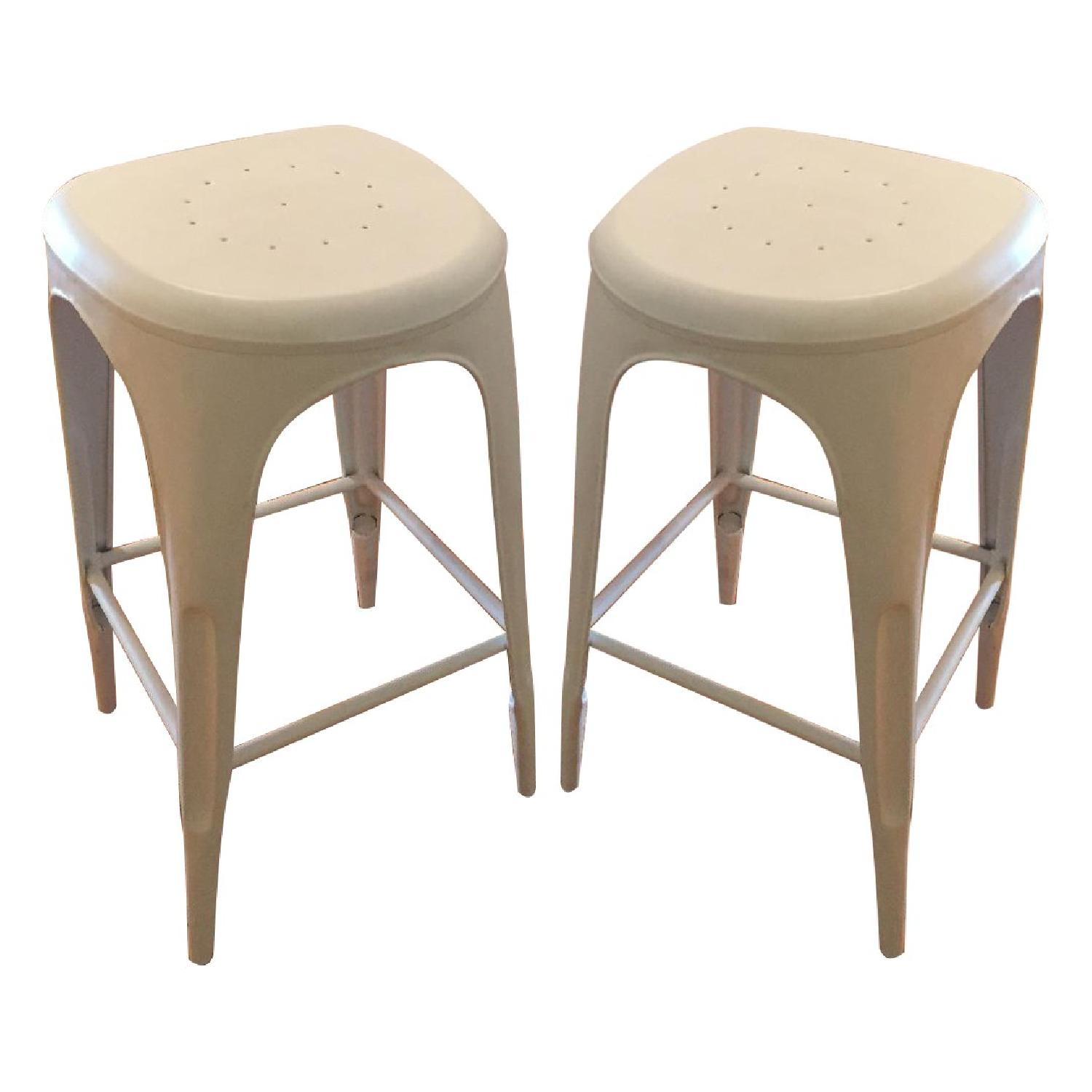 Restoration Hardware Industrial Bar Stools Pair AptDeco