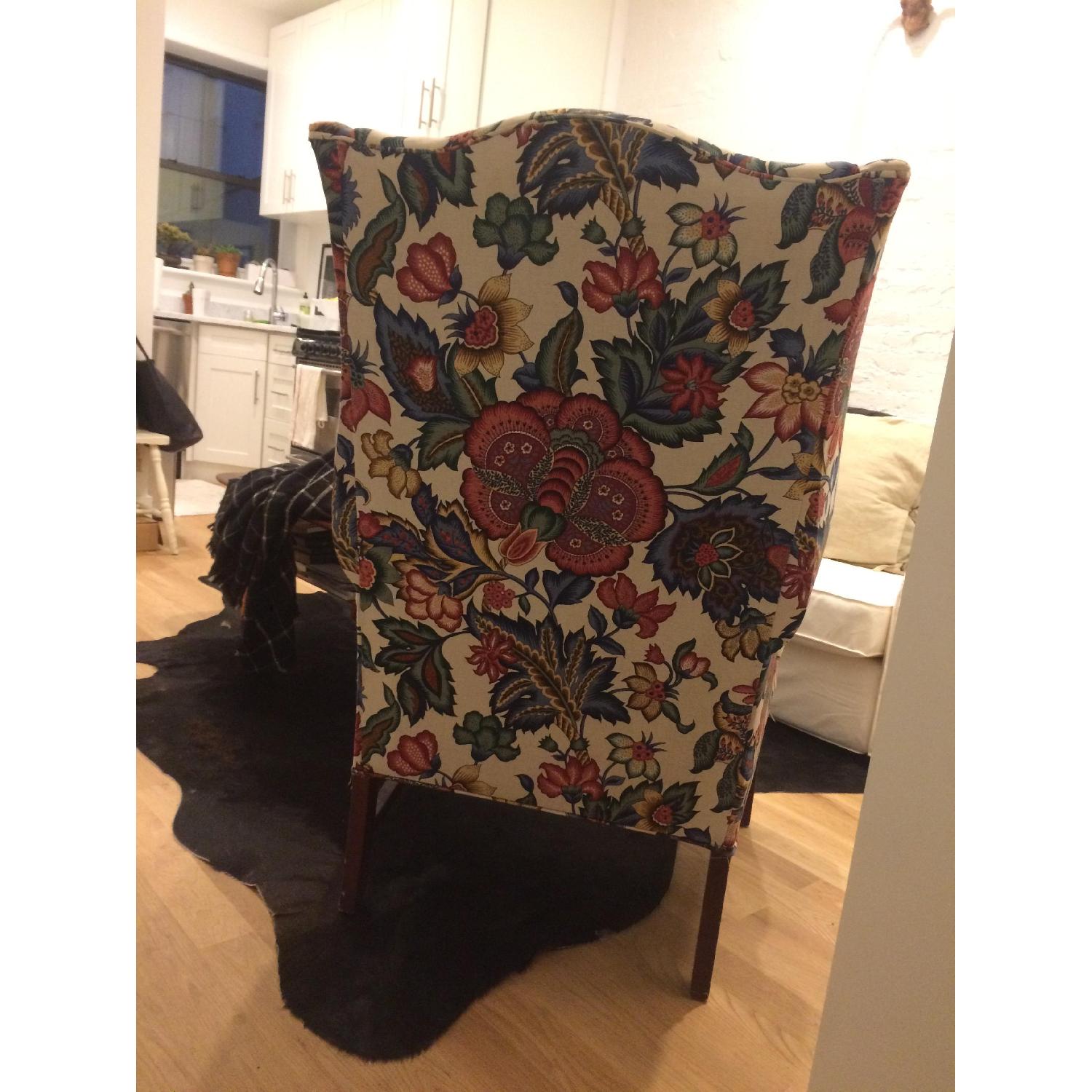 Vintage Floral Wingback Chair - image-4