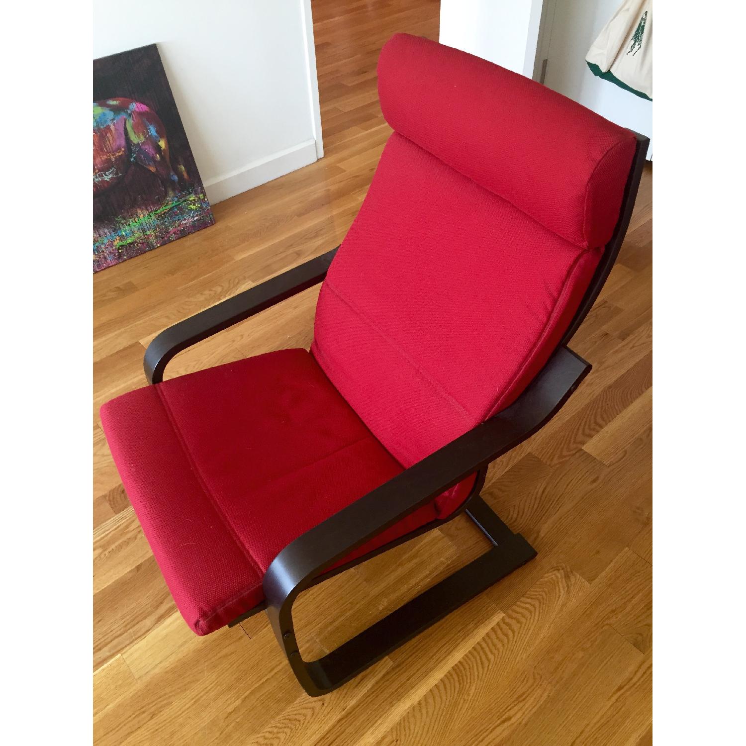 Ikea Poang Brown & Red Chair - image-1