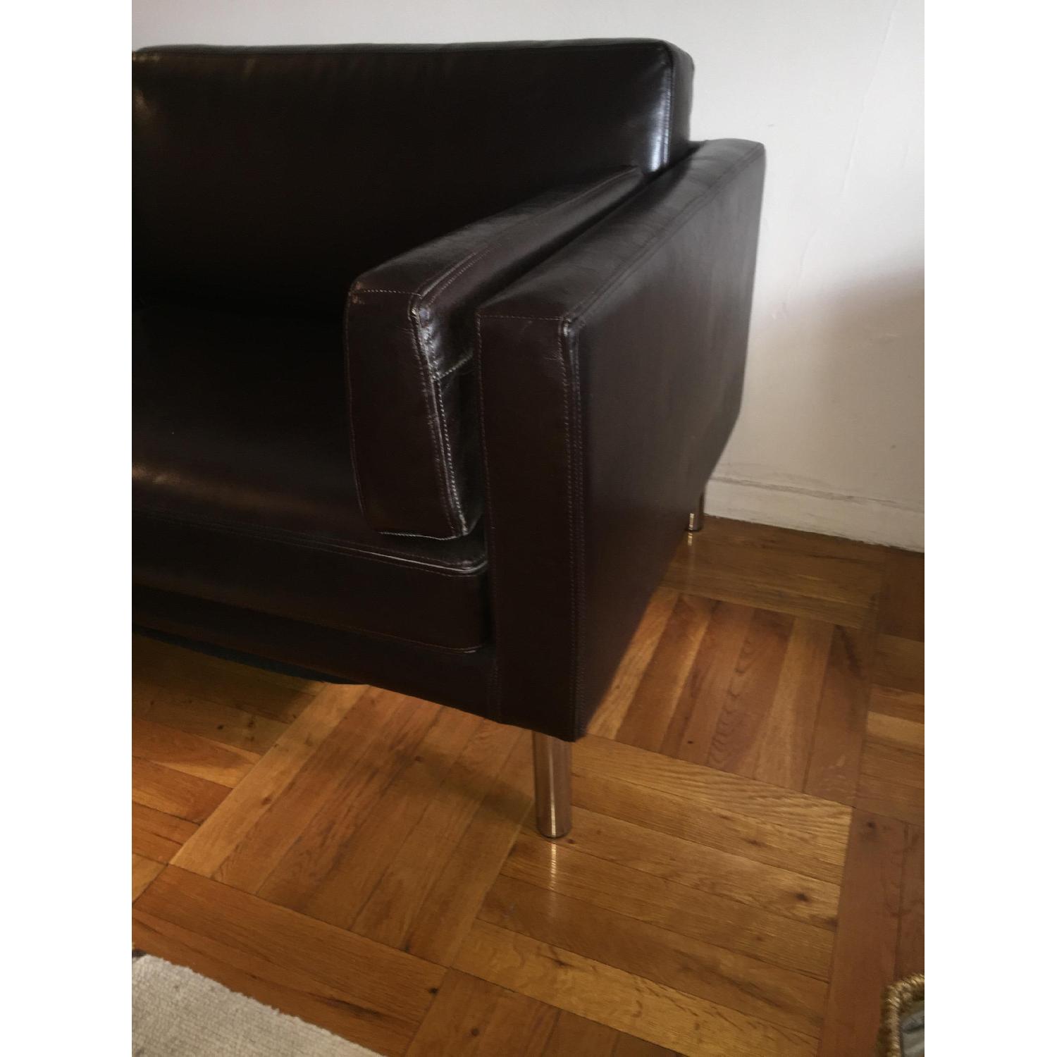 Ikea Brown Leather Sofa - image-2