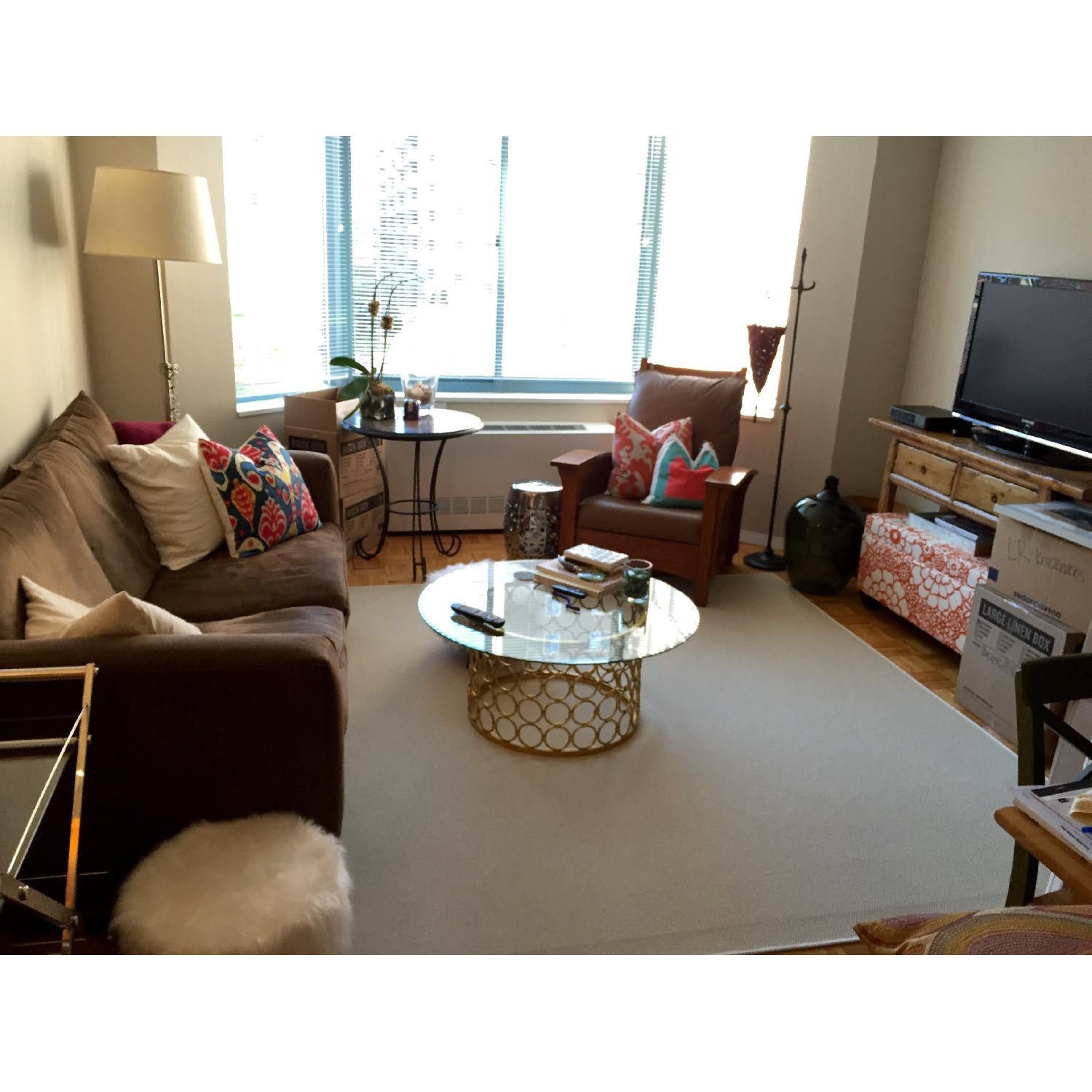 Bassett Mirror Company Inc Glass & Metal Glam Round Coffee Table - image-3