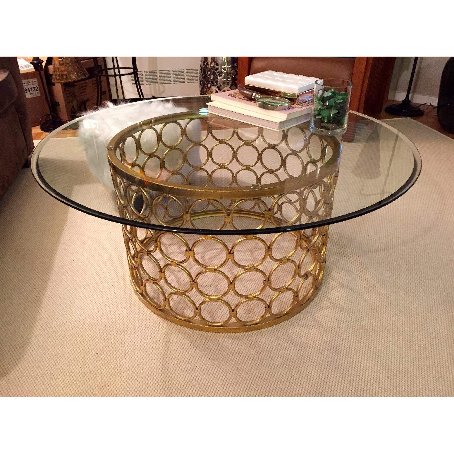 Bassett Mirror Company Inc Glass & Metal Glam Round Coffee Table - image-4