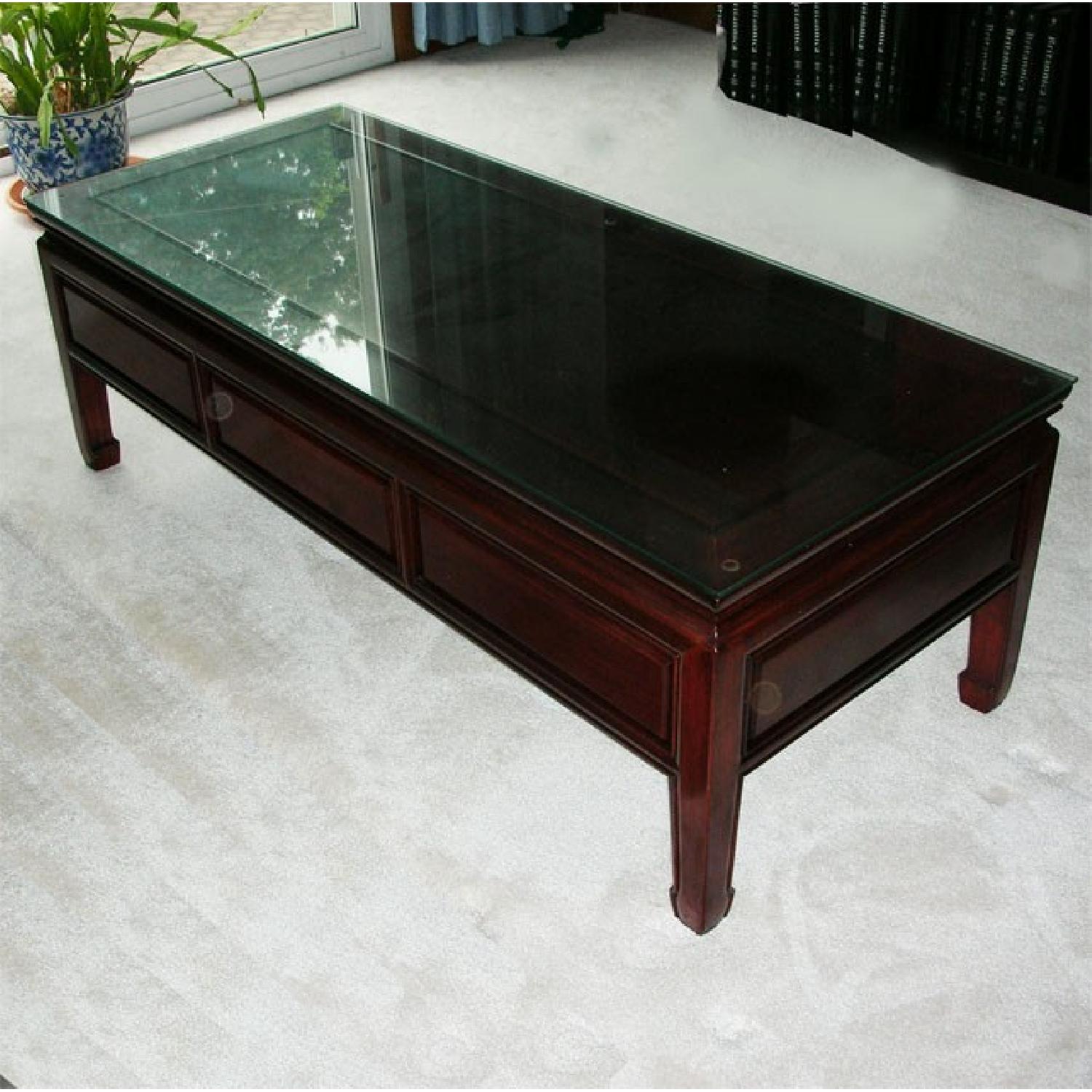 Chinese Style Rosewood 3-Drawer Coffee Table - image-3