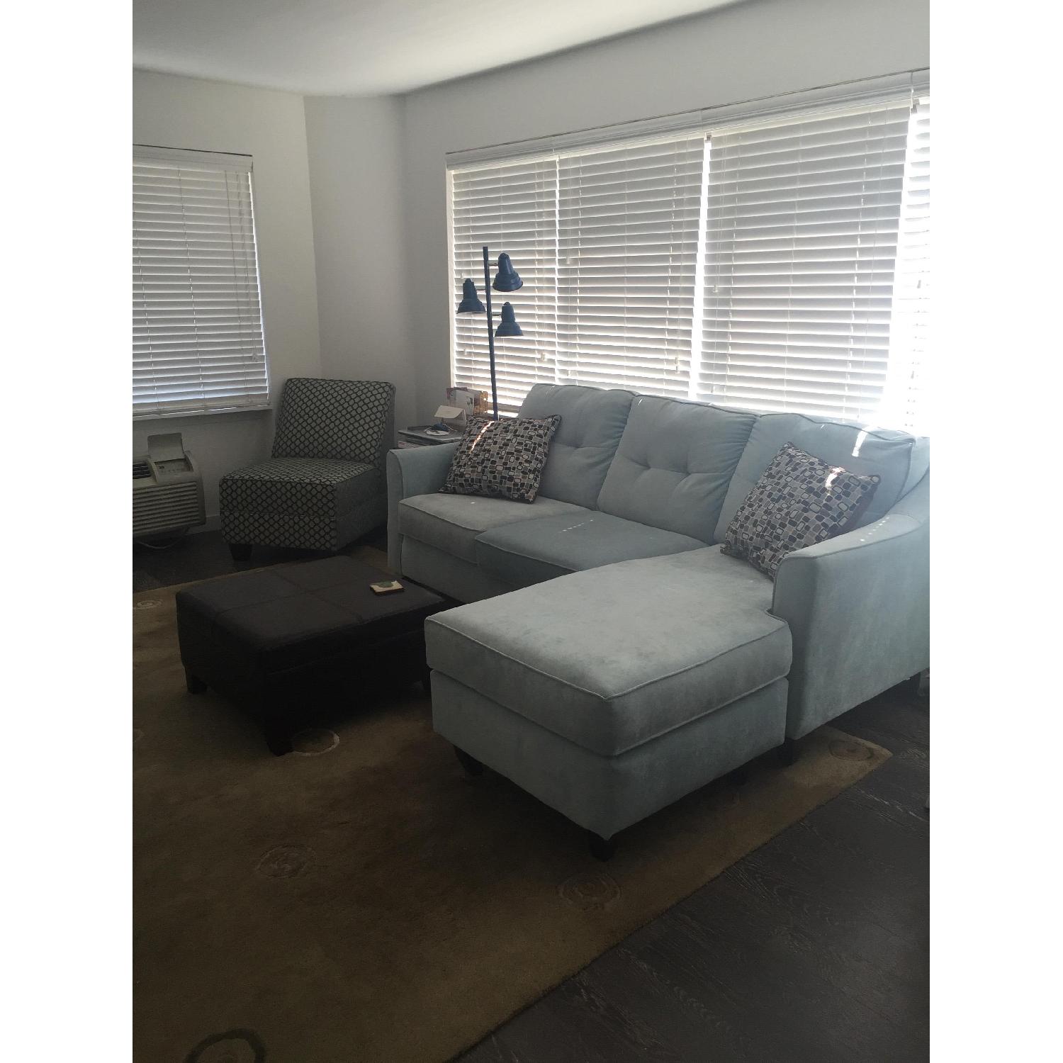 Light Blue Sectional Sofa - image-1