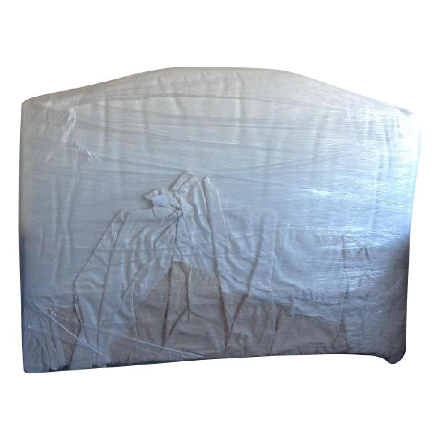 Restoration Hardware Belgian Camelback Slipcovered Headboard w/ Bed Skirt - image-0
