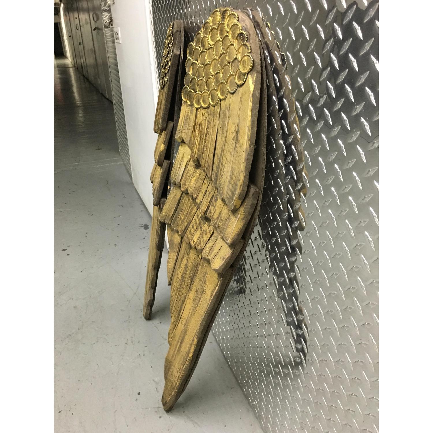 Hand Carved & Painted Wooden Angel Wings - Pair - image-2