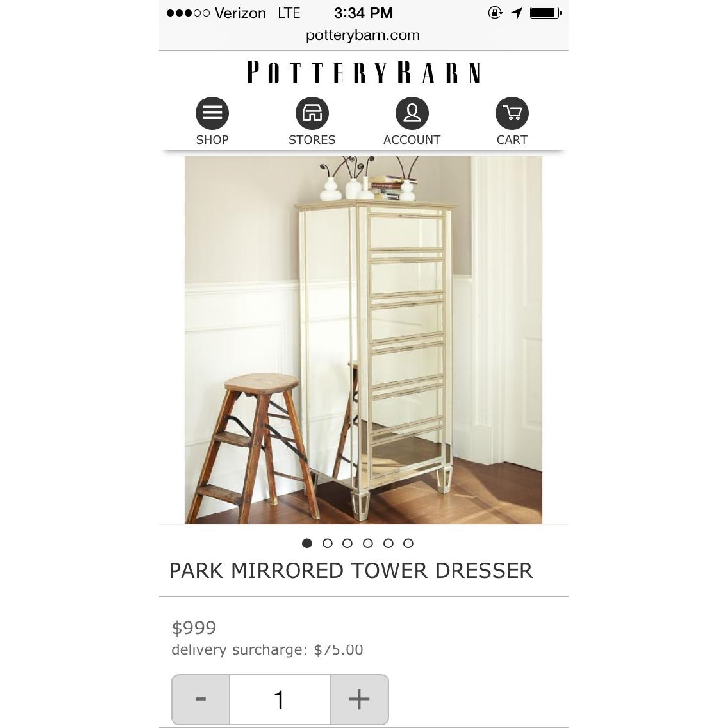 Pottery Barn Park Mirrored Tower Dresser - image-2