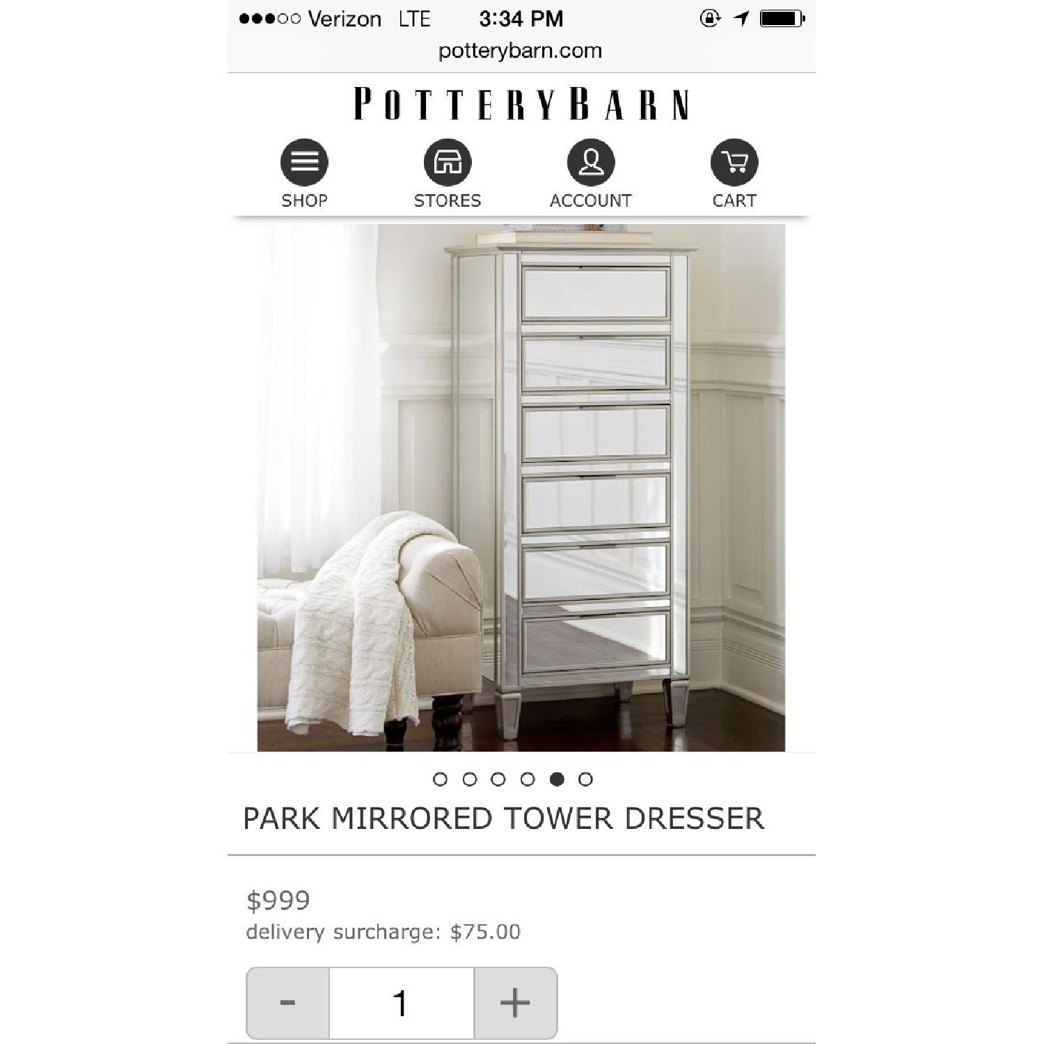 Pottery Barn Park Mirrored Tower Dresser - image-3