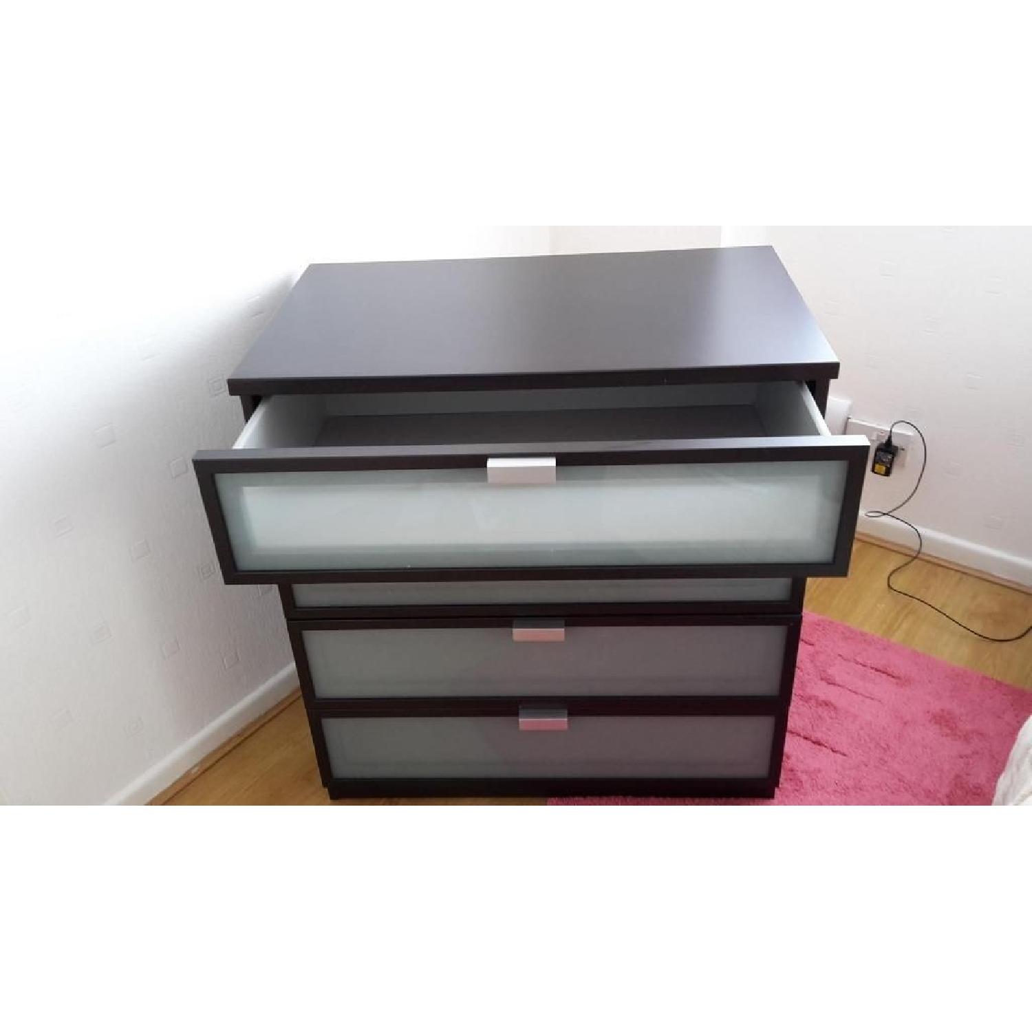 Ikea Hopen 4-Drawer Frosted Glass Dresser in Black-Brown - image-3