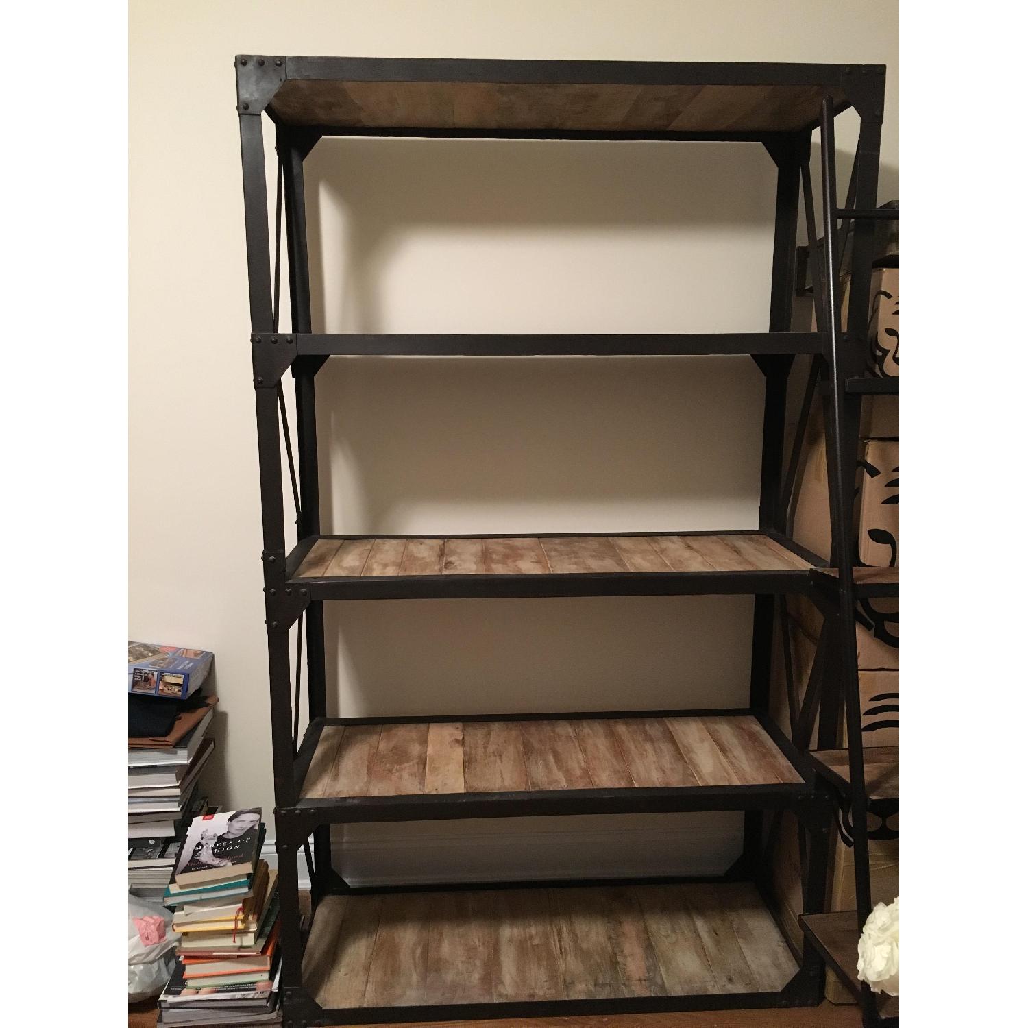 Vintage Iron & Wood Bookcase - image-4