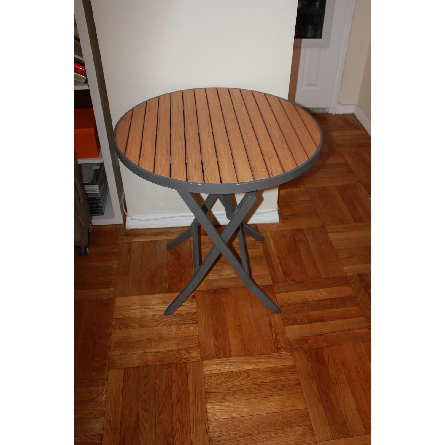 Crate & Barrel Folding Bistro Table w/ 2 Chairs - image-1