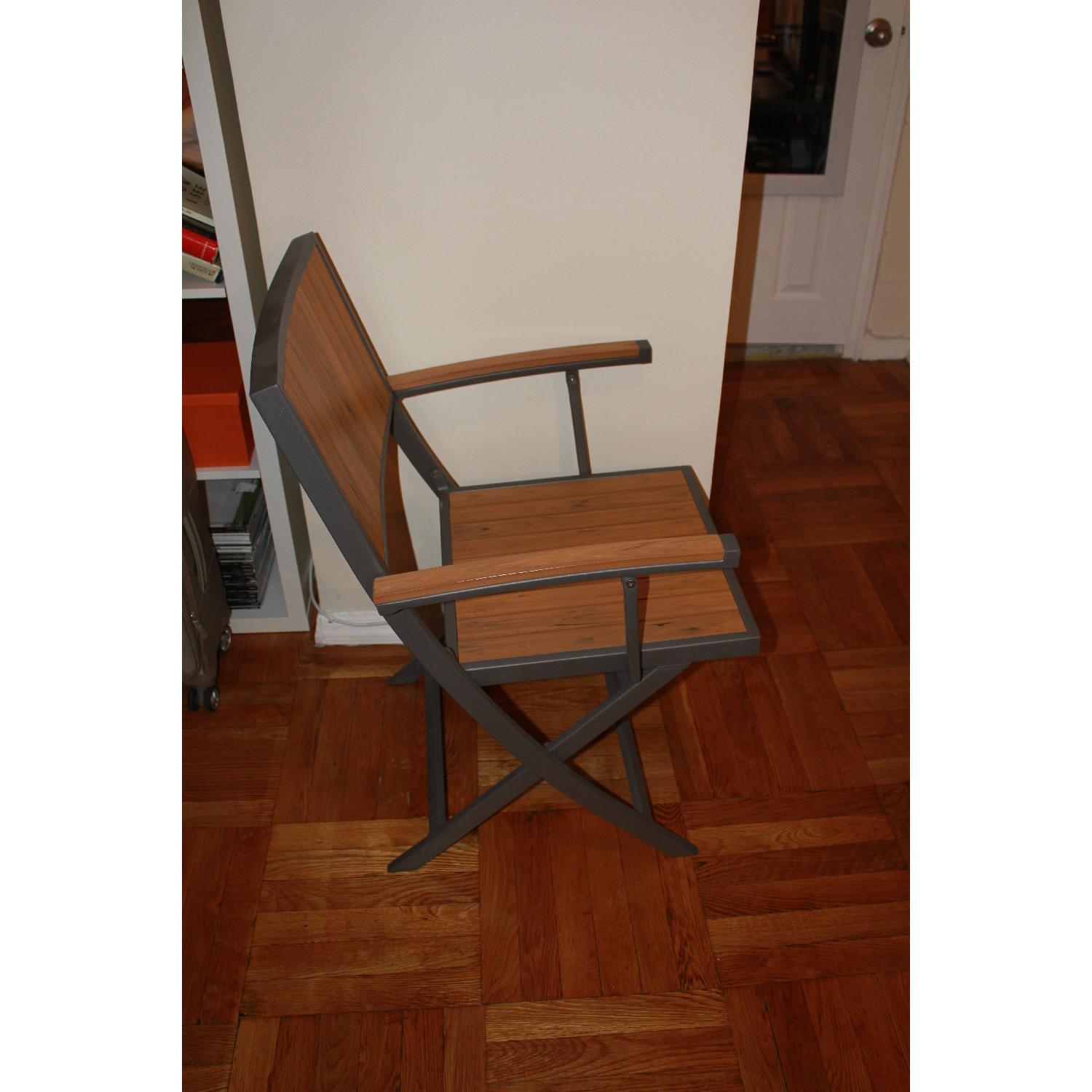 Crate & Barrel Folding Bistro Table w/ 2 Chairs - image-2