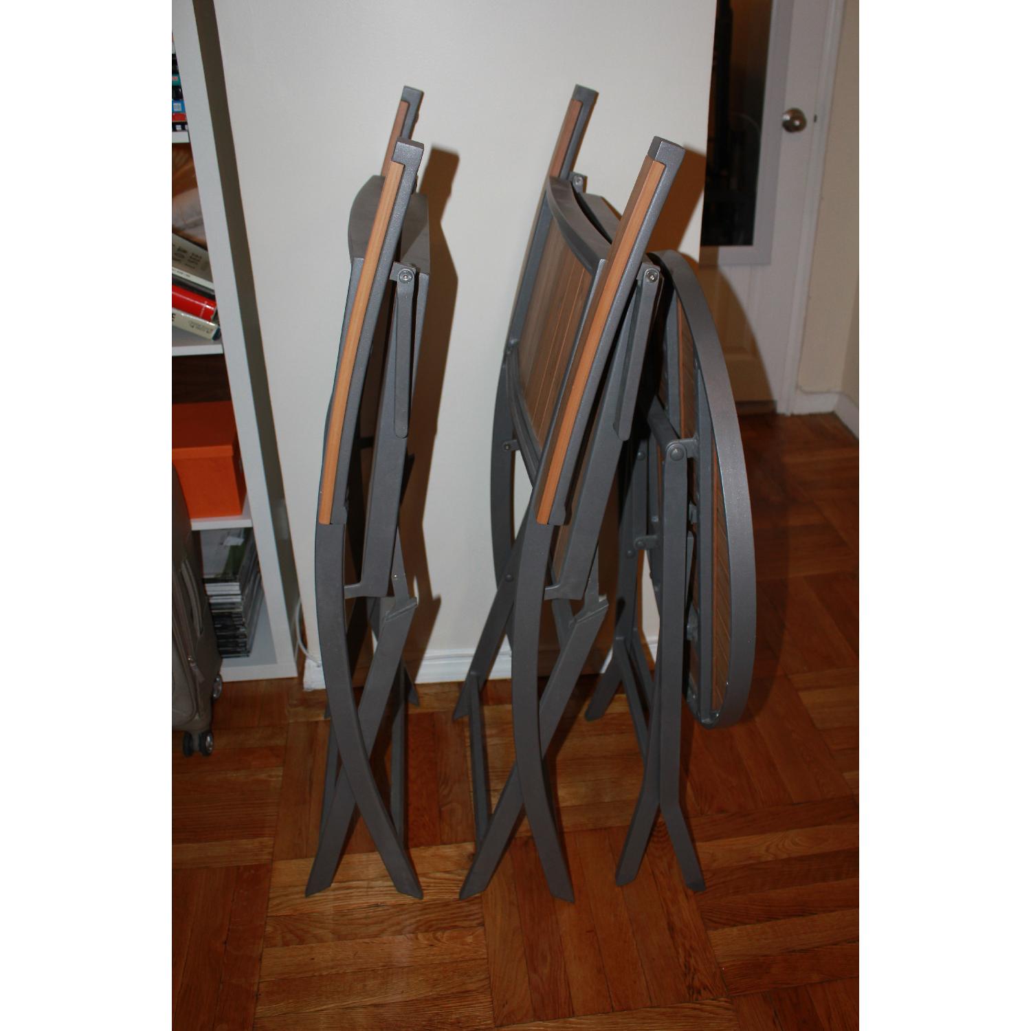 Crate & Barrel Folding Bistro Table w/ 2 Chairs - image-3