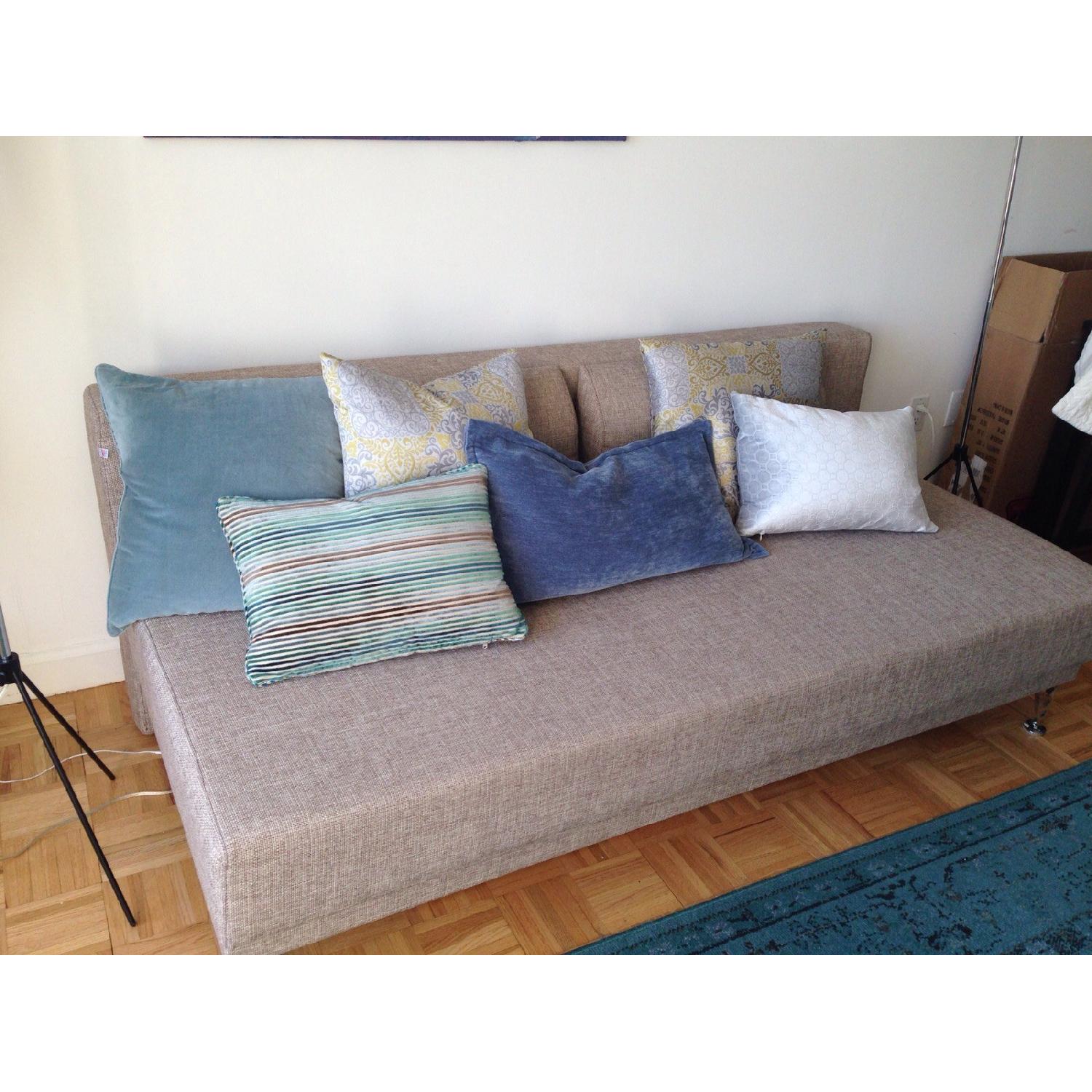 Sleeper Couch w/ Throw Pillows - image-1