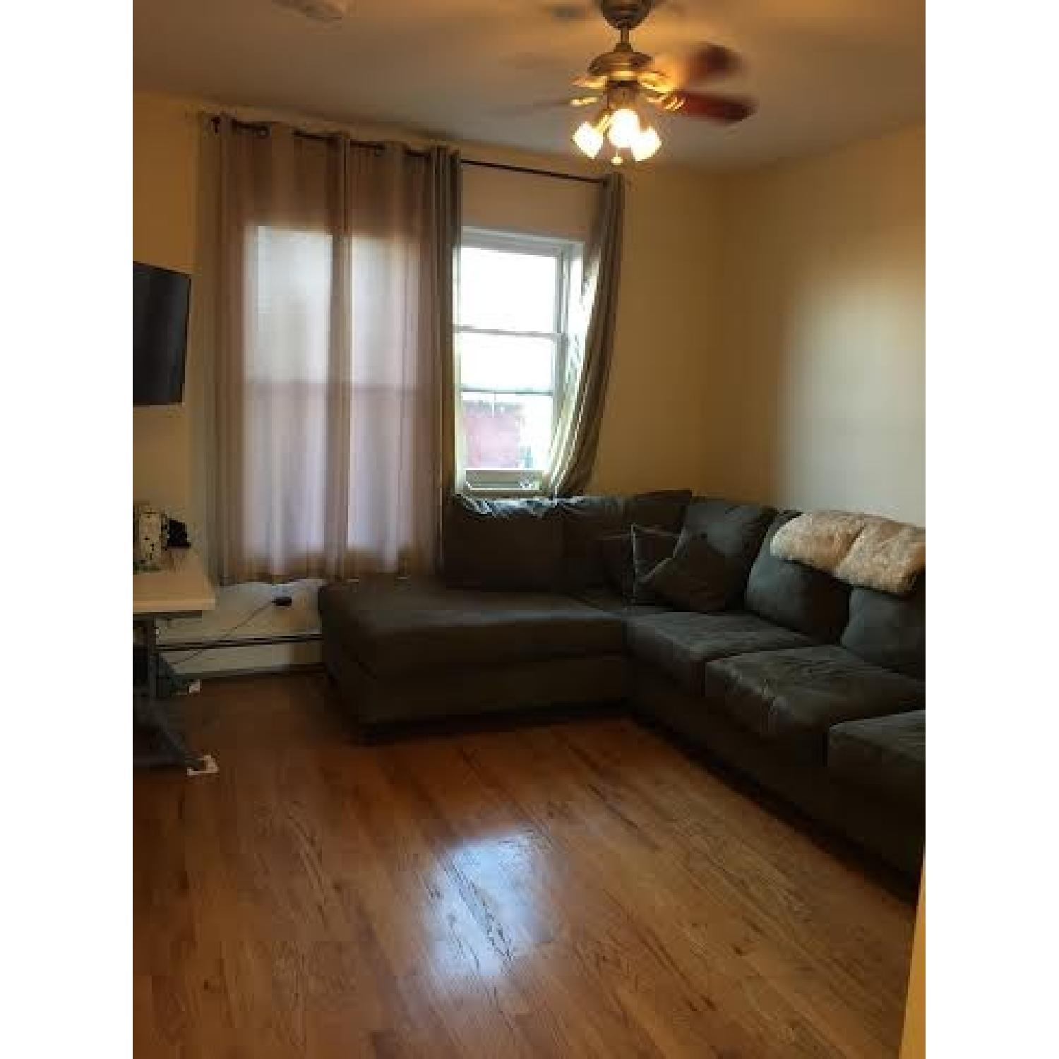 Bob's Olive Green Sectional with Chaise Lounge - image-2