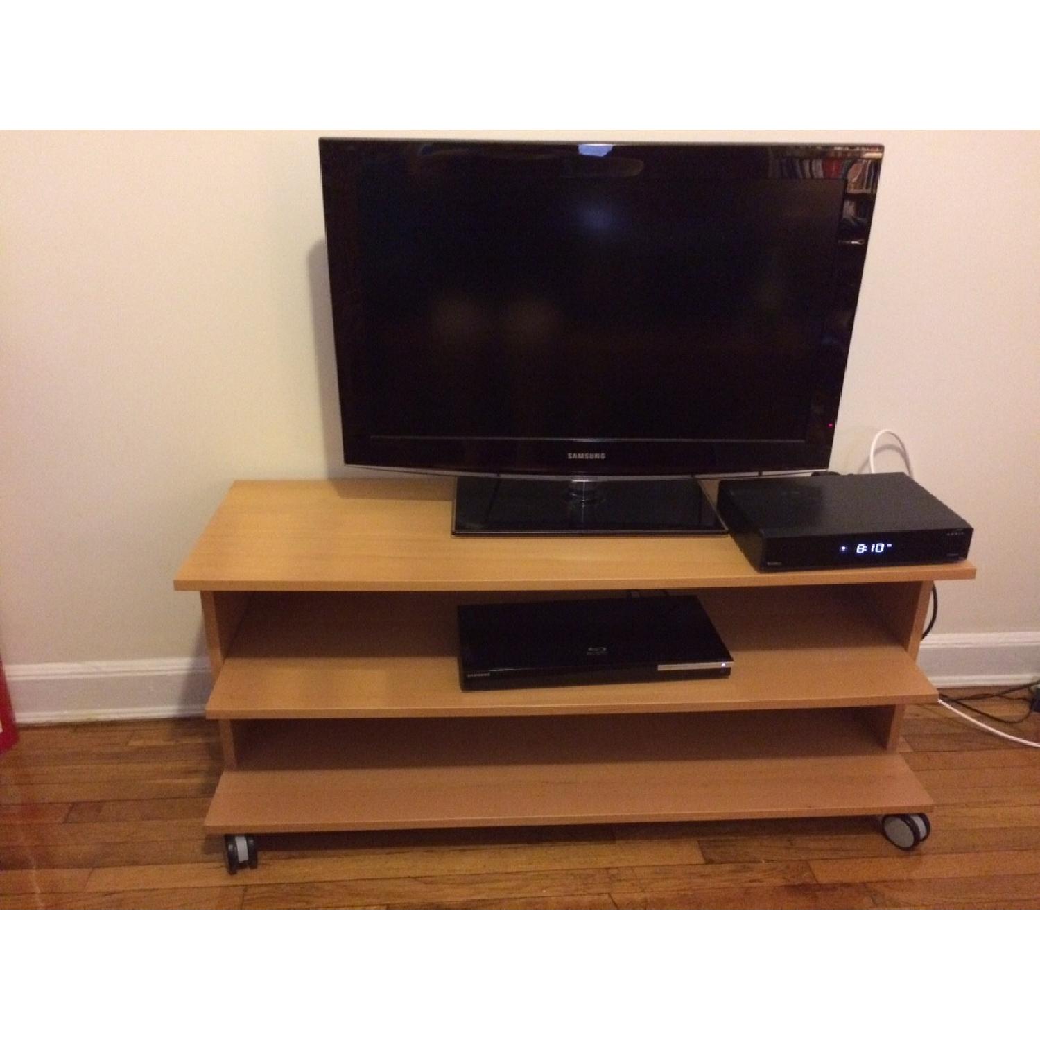 Ikea TV Stand w/ Shelves on Wheels - image-1