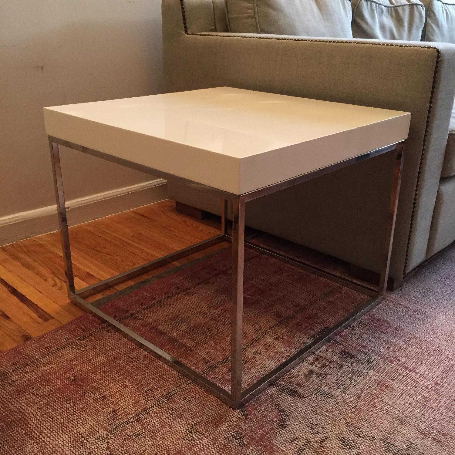 CB2 Chill White Side Tables - image-2
