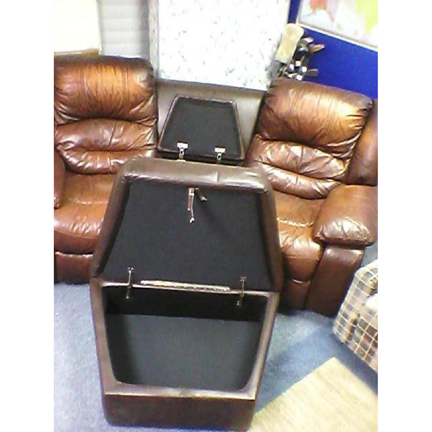 Double Leather Recliner with Center Console & Ottoman - image-6