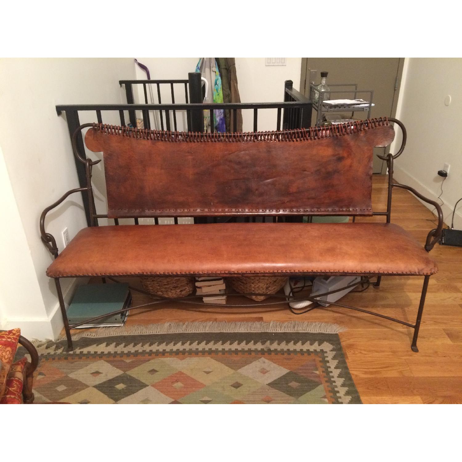 Rustic Wrought Iron Loveseat AptDeco