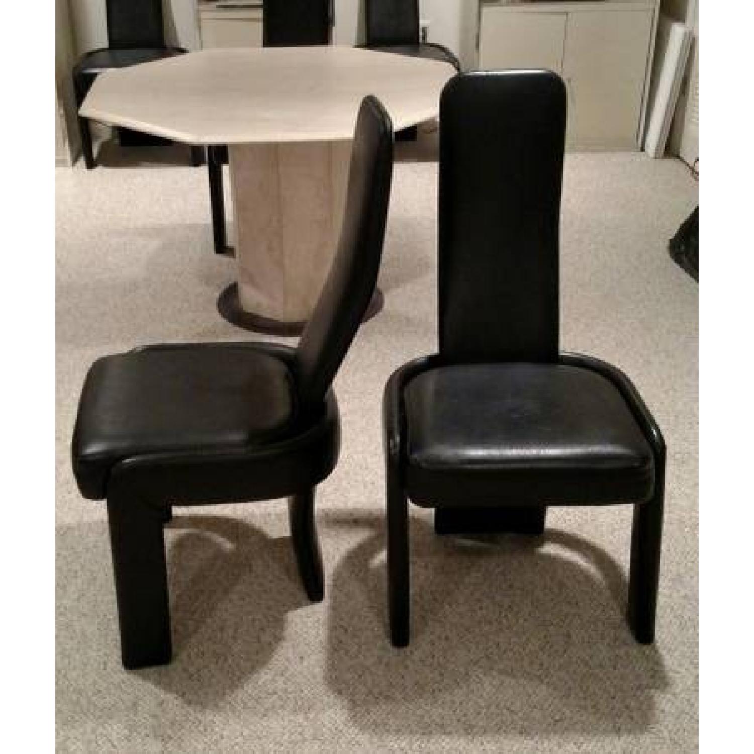 Black Leather Dining Chairs Set of 6 AptDeco