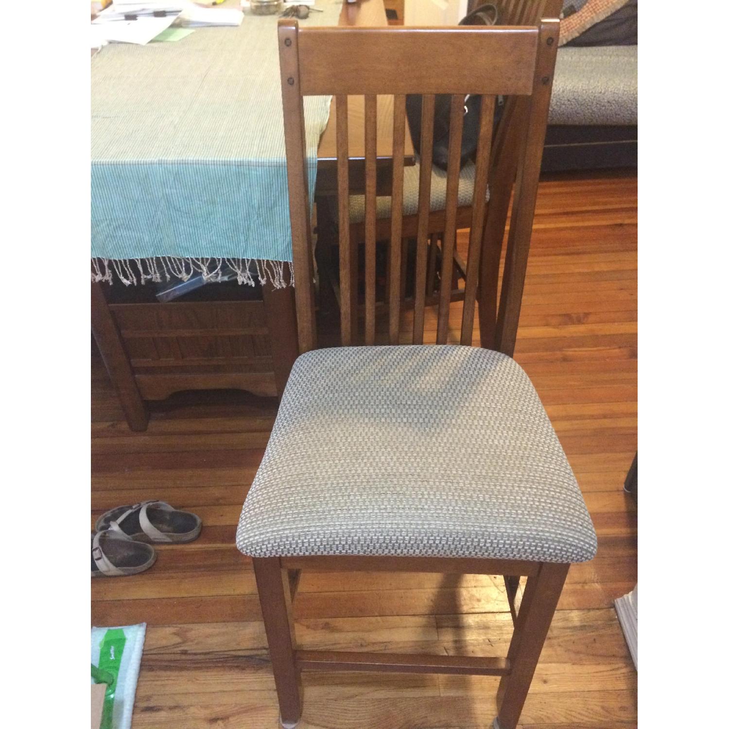 Bob's Hardwood Expandable Dining Table w/ Storage & 4 High Top Chairs - image-4
