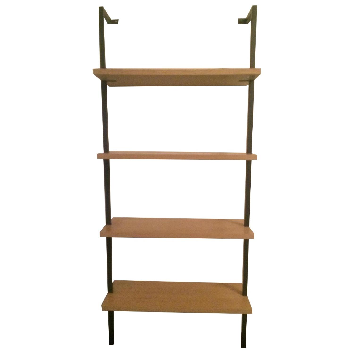 CB2 Helix White Oak Wall Mounted Bookcase AptDeco