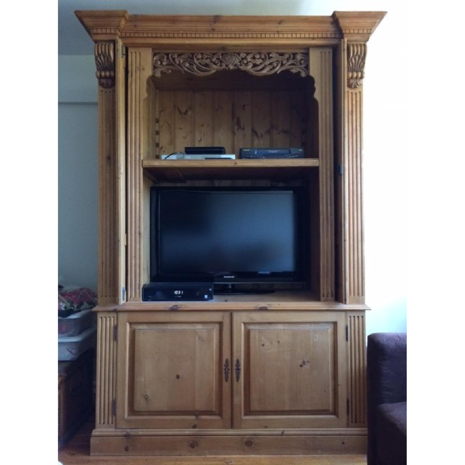 Solid Pine Armoire/Entertainment Center - image-2