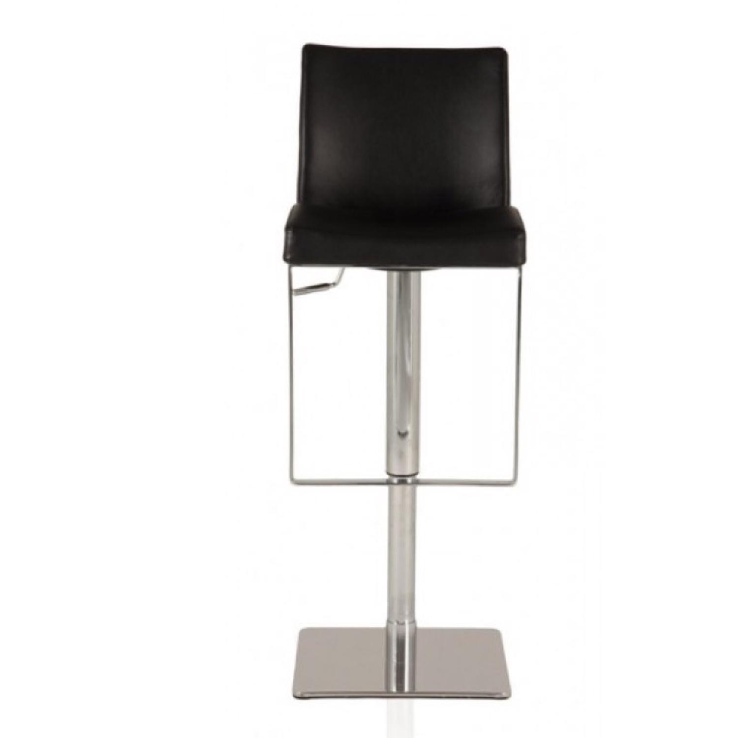 Modani Height Adjustable Black Leather Bar Stools - image-2