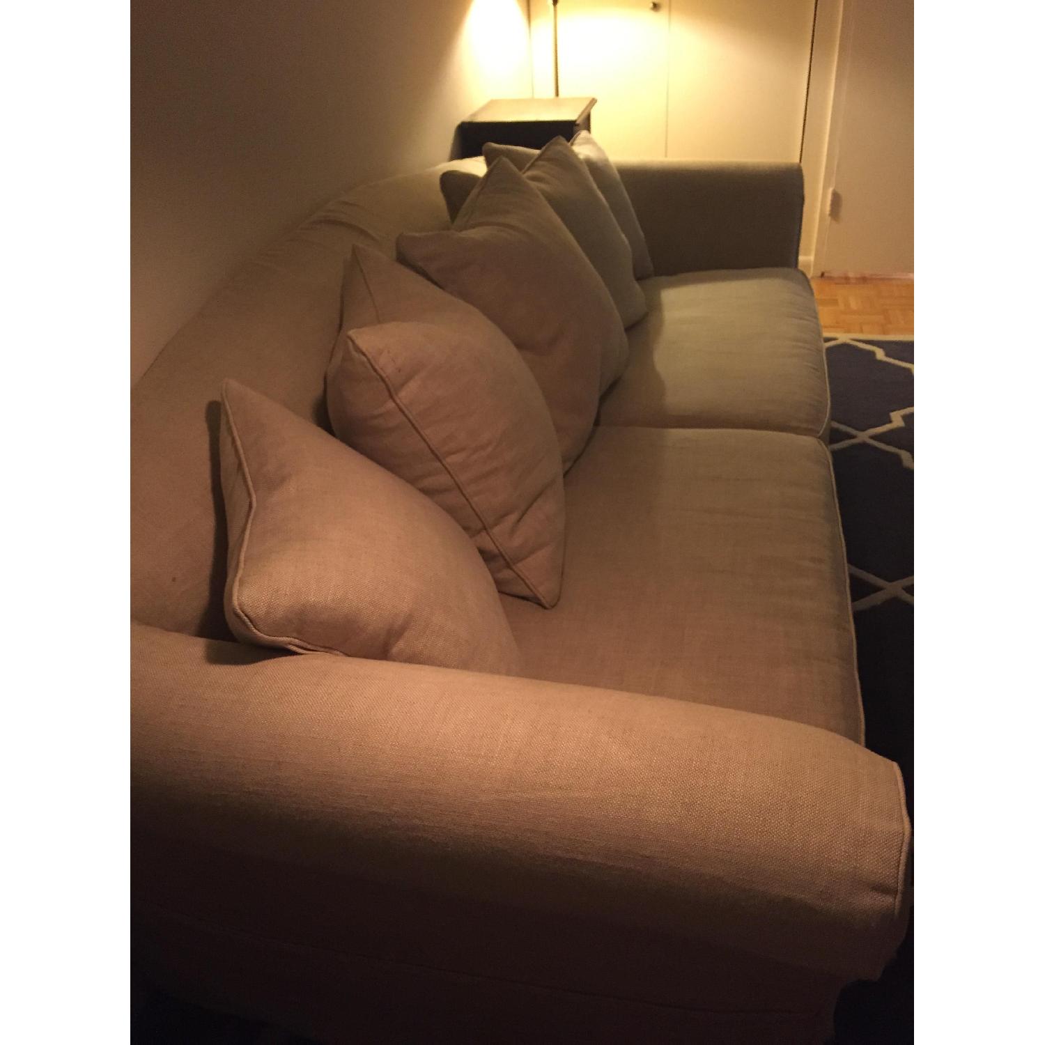 Restoration Hardware Camelback Sofa in Down Belgian Linen Sand - image-3