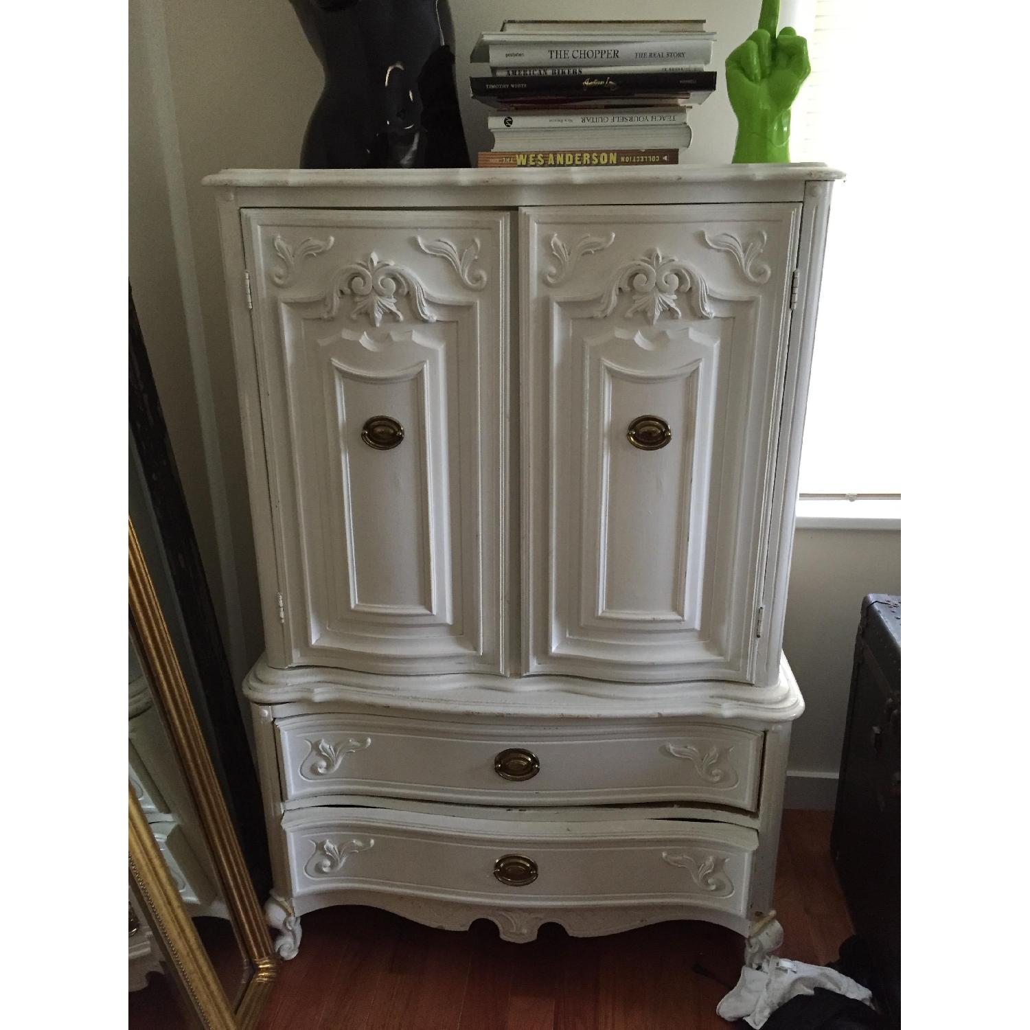 Vintage White Armoire - image-1