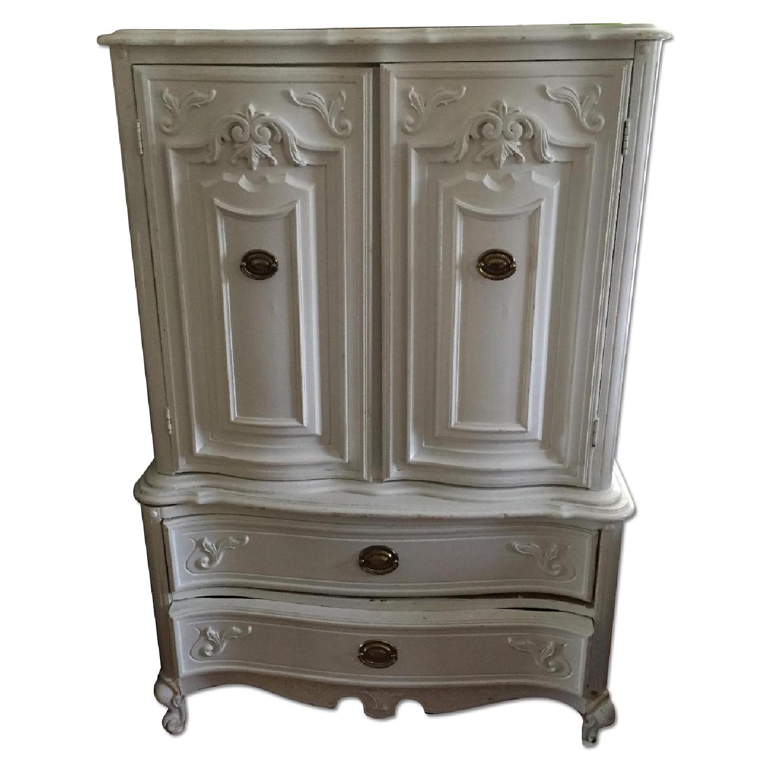 Vintage White Armoire - image-0